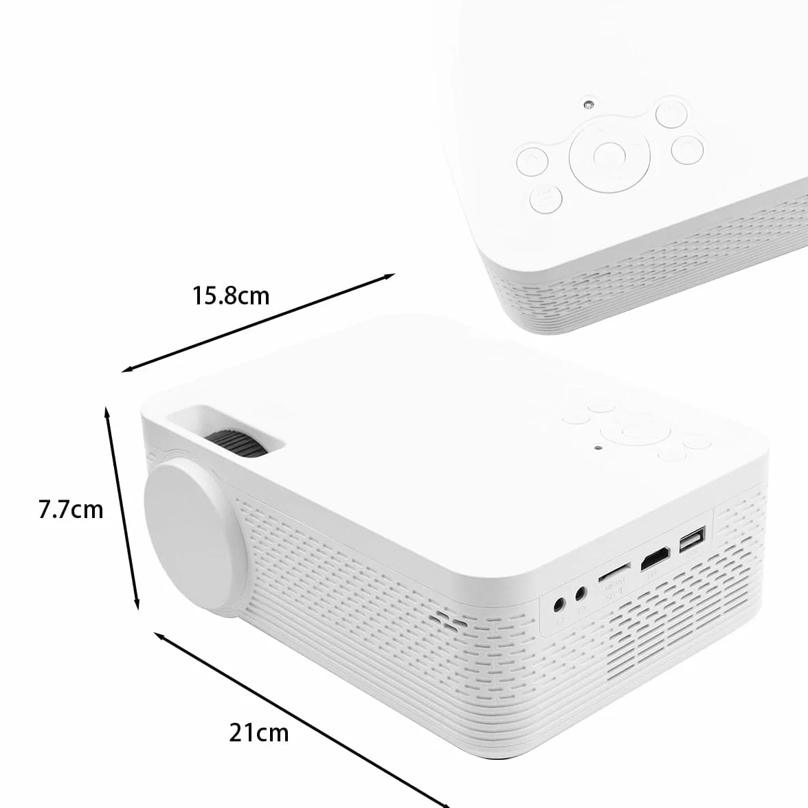 POFET Mini projektor, przenośny projektor telefoniczny, obsługa 1080p Full HD, projektor kina domowego, mały projektor wideo, kompatybilny z HDMI, smartfonem, tabletem, komputerem, telewizorem