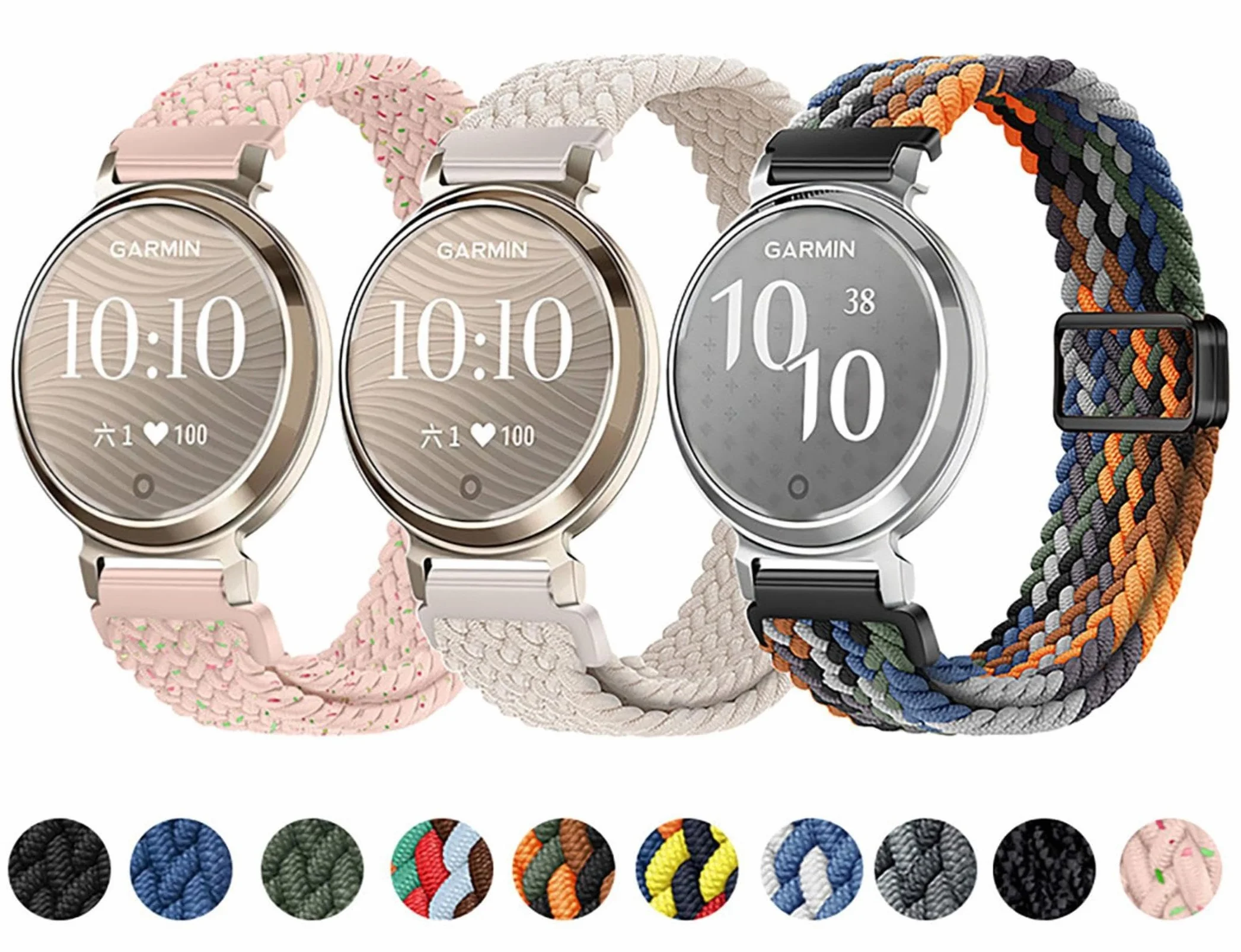 GIOPUEY Paski kompatybilne z Garmin Lily 2, miękki nylonowy tkany pasek [unisex] [Oddychający]