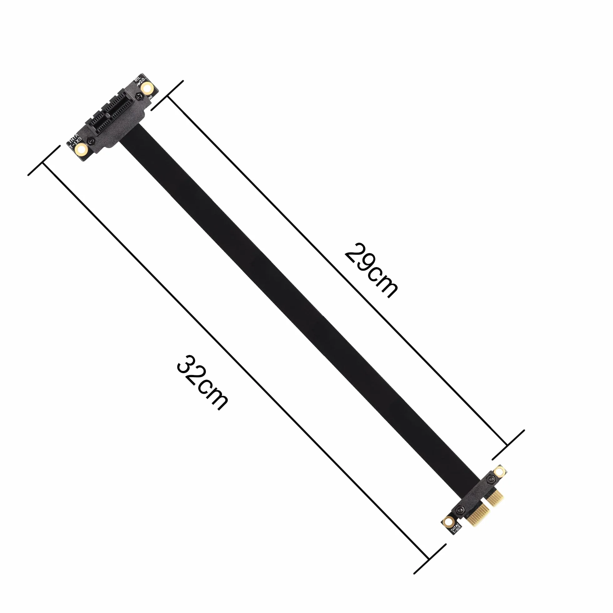 GINTOOYUN PCIE 1 x kabel przedłużający 90 stopni PCI Express 3.0, 1 x męski do żeńskiego Up, Wireless Network Card Sound Card (5 cm, slot 90° Up) (30 cm)