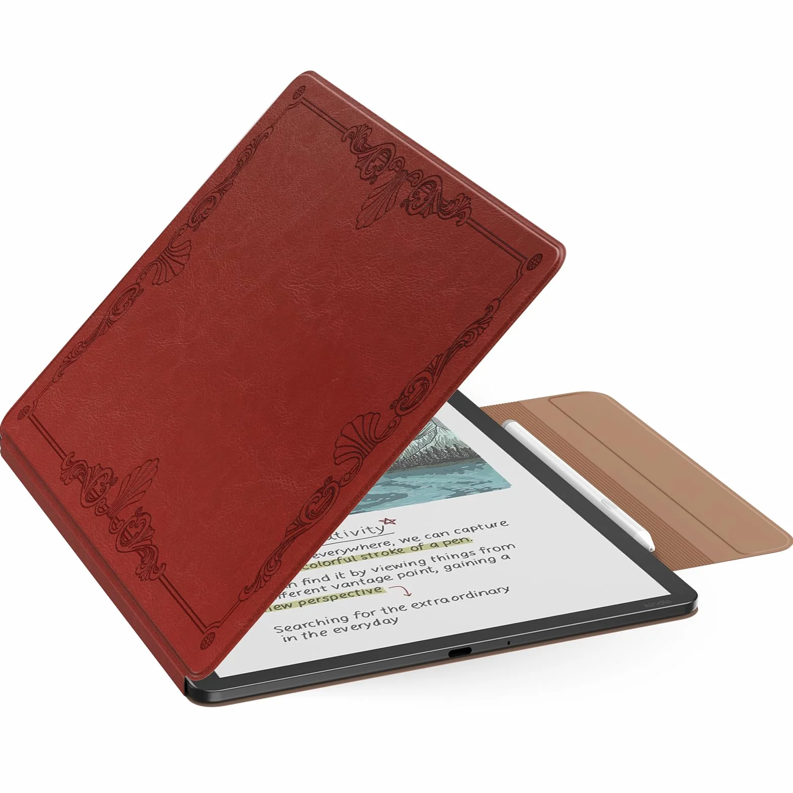 MoKo Magnetic Case for 11" Kindle Scribe 3rd & Colorsoft 1st, Vintage Style | Strong Magnetic,Slim Folio Premium PU Leather Cover with Pen Clasp & Auto Sleep Wake for 2025 Kindle Scribe Case