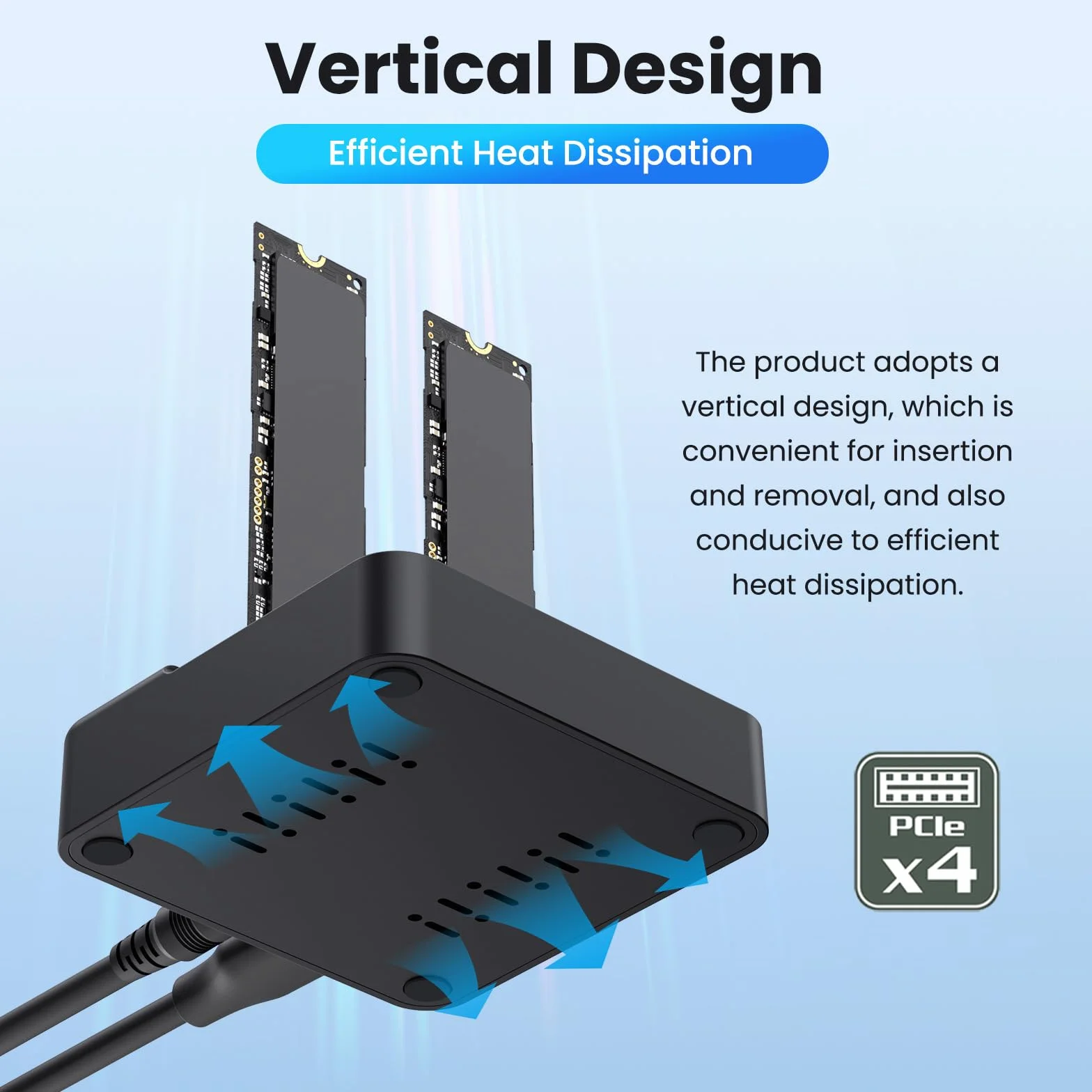 NVMe M.2 Double Bay Cloner, adapter M-Key na USB-C Type-C, offline Backup Box z klonowaniem jednym kliknięciem, szybki, pionowy powielacz 20 Gb/s