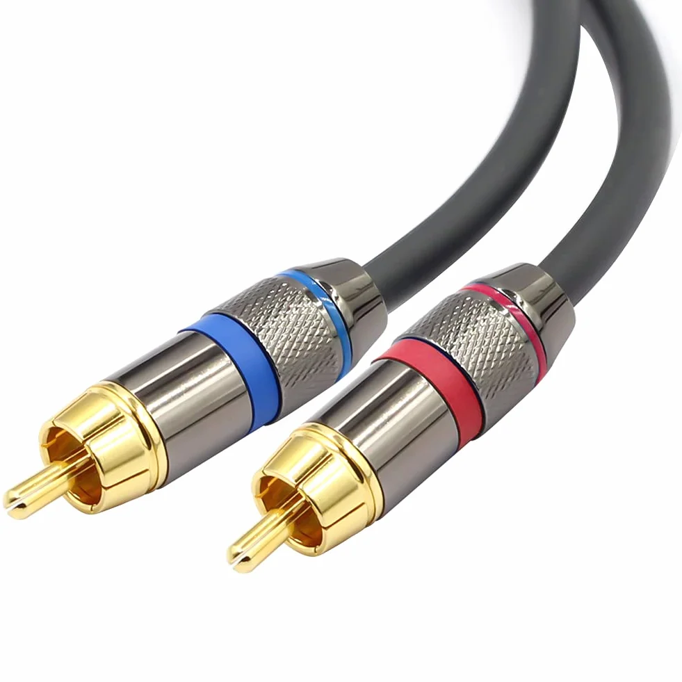 YABEDA Kabel RCA na XLR, wytrzymały podwójny RCA męski na podwójny XLR męski HiFi stereo połączenie audio mikrofon kabel połączeniowy - 3 stopy