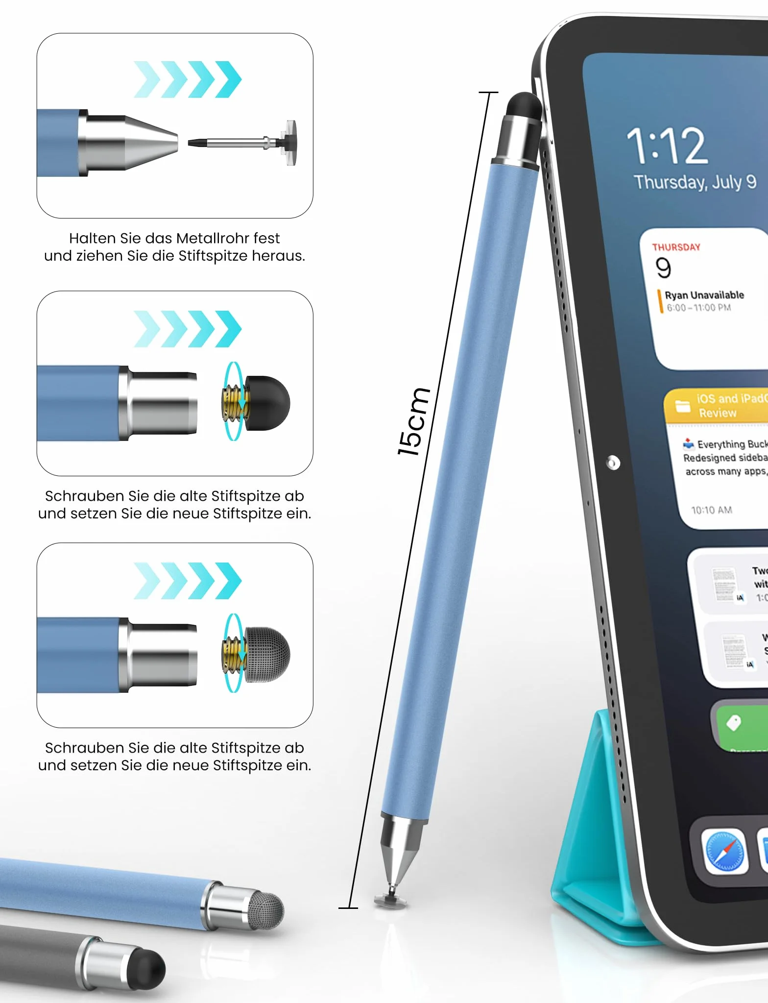 MEKO rysik do tabletu 3 w 1, magnetyczny ekran dotykowy, włókno gumowe, rysik do wszystkich tabletów/telefonów komórkowych, takich jak iPhone/iPad/Pro/Mini/Switch/Samsung/Huawei/Xiaomi/Surface