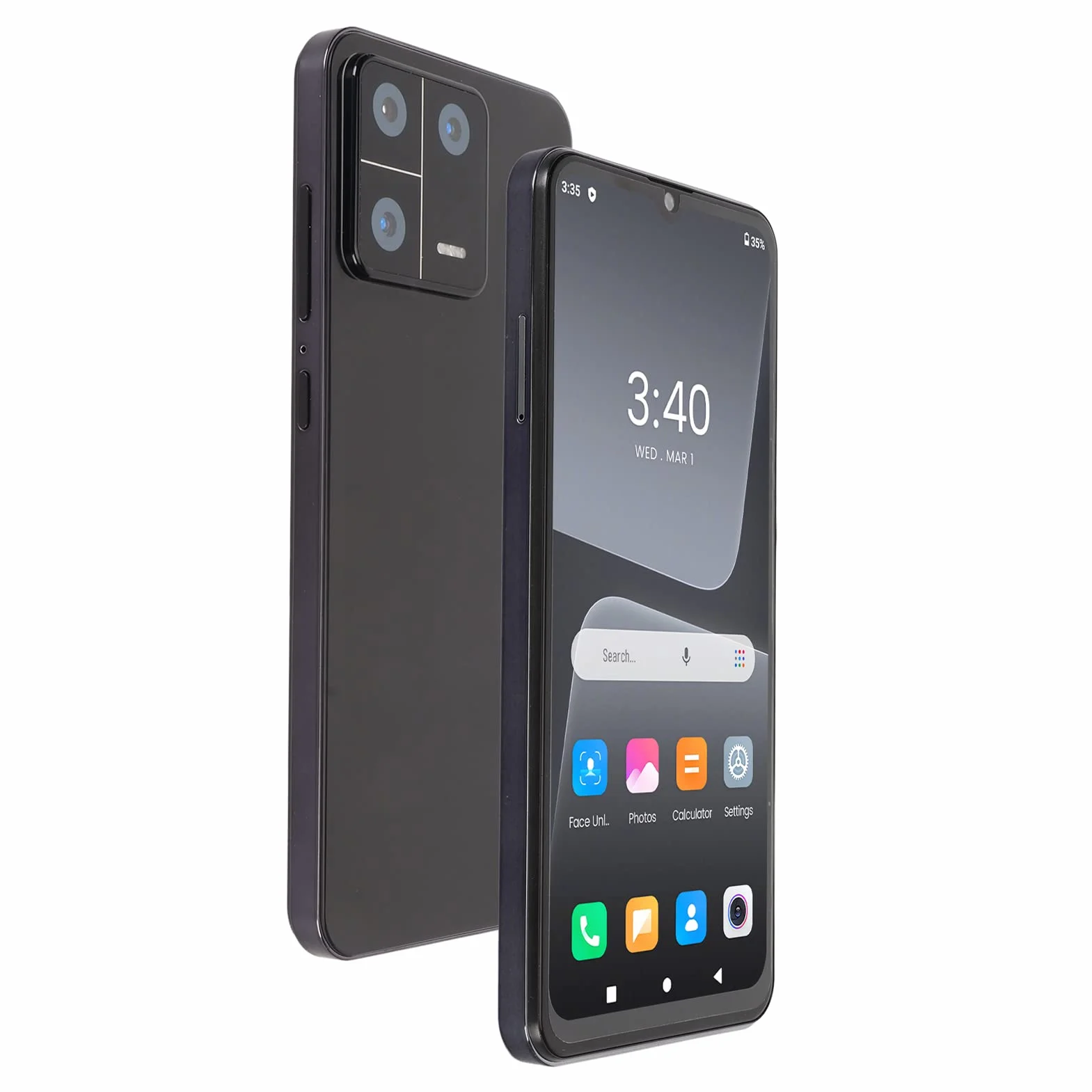 Smartfony, 6, 53 Calowy Telefon Komórkowy HD Z Odblokowaniem Twarzą, 6G 128G Czarny, Wbudowana Karta Pamięci 64G, 8 Rdzeniowy MTK HELIO, Podwójna Karta Double Stay, Telefon Komórkowy 5Gwifi (UE)