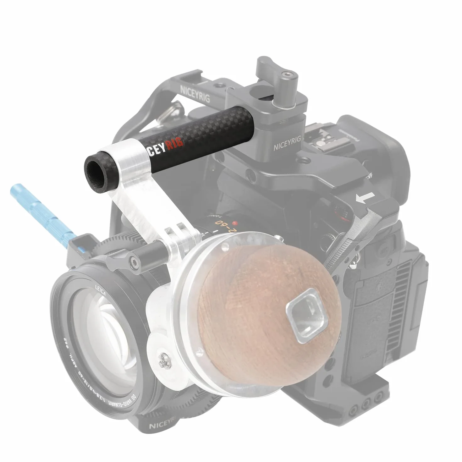 NICEYRIG Pręty z włókna węglowego 15 mm, długość 10 cm (4 cale) (2 szt.) | Do zacisku pręta Matte Box Follow Focus, DSLR Shoulder Rig 15 mm System podparcia szyn