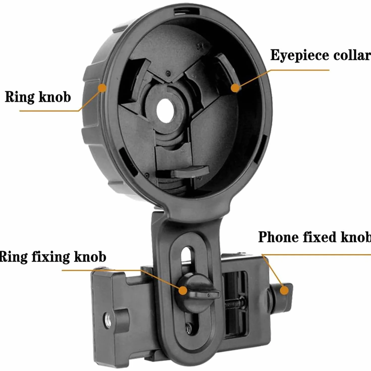 Gosky Adapter do telefonu teleskopowego, szybkie wyrównanie, mocowanie adaptera do telefonu komórkowego, kompatybilny z lunetką, lunetką, pasuje do prawie wszystkich marek smartfonów (duży typ)