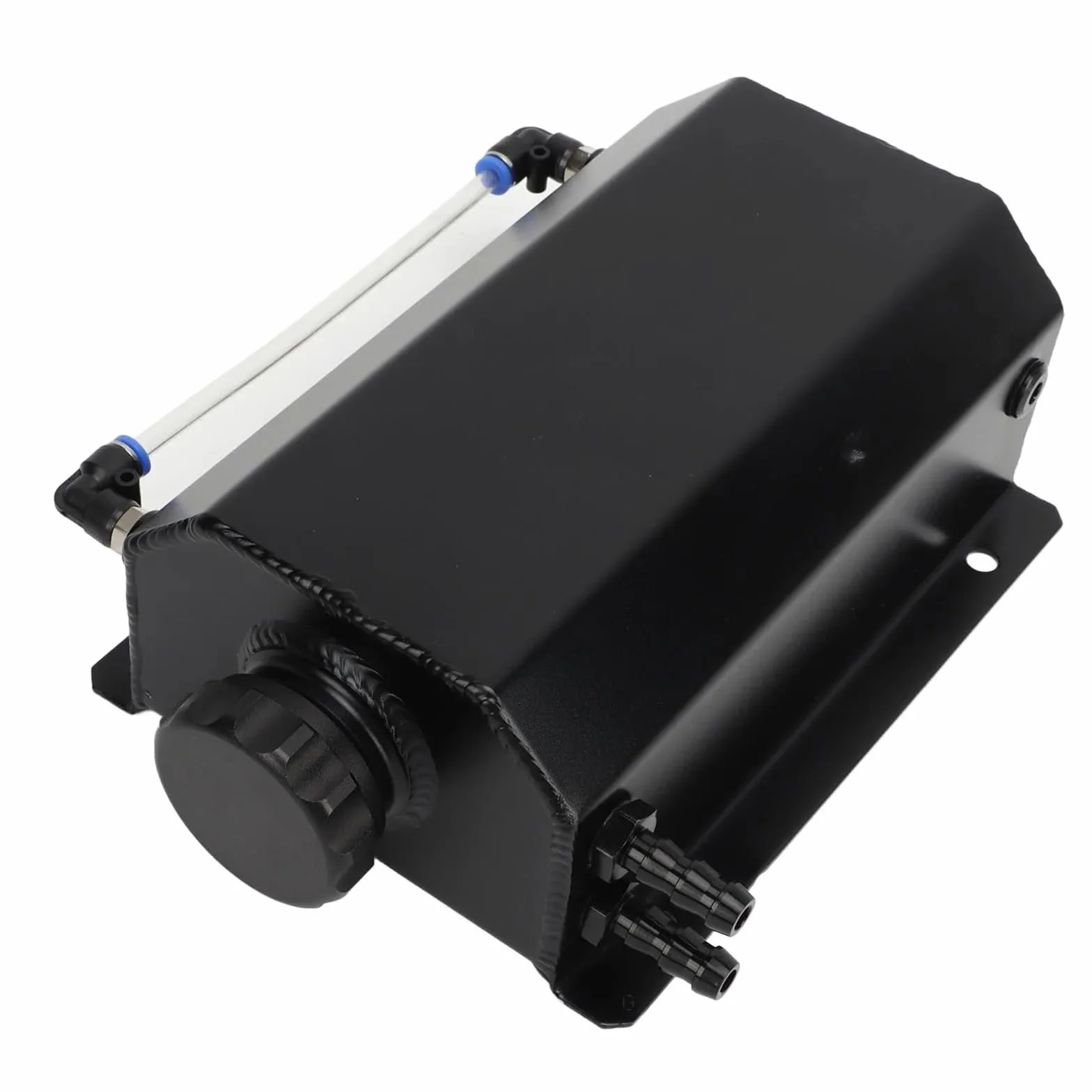 Radiator przewodzącym Zbiornik Wyrównawczy Płynu Chłodzącego Ze Stopu Aluminium O Pojemności 2 L, Uniwersalny Chłodnicy Do Większości Samochodów(Black)