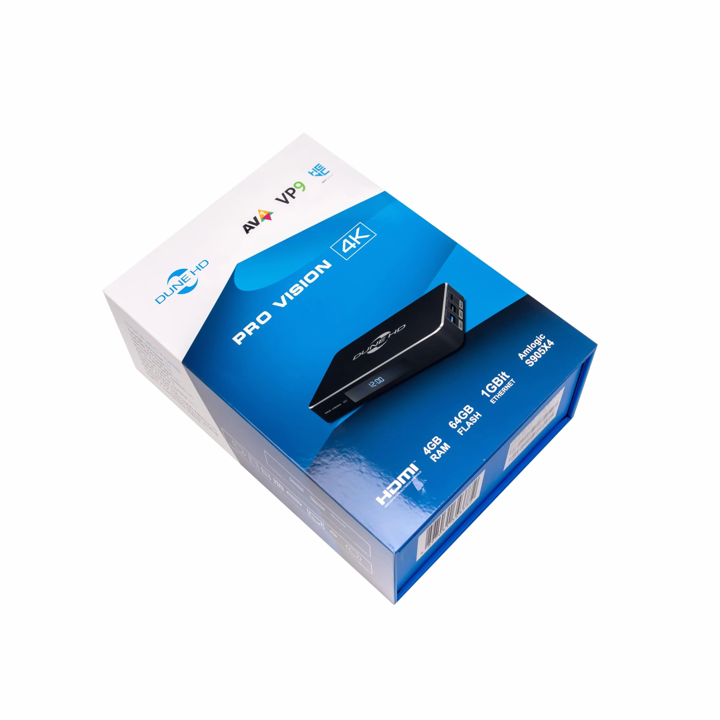 Dune HD Pro Vision 4K, Odtwarzacz multimedialny, Android Box, Dolb Visio, Atmo, S905X4-J, HD-Audio, HDMI, 2.1, BT 5, WiFi, 1Gbit, USB 3.0, 4GB / 64GB, Optical S/PDIF, 4Kp60, 1080p, AV1