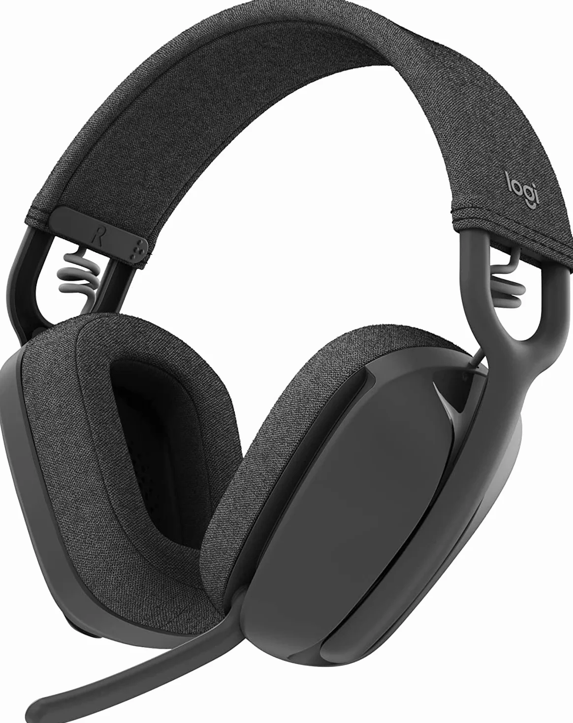 Bezprzewodowe słuchawki Logitech Zone Vibe Bluetooth z mikrofonem z redukcją szumów tła, USB-A, USB-C dla Google Meet, Google Voice, Zoom, Mac/PC, Grafitowy