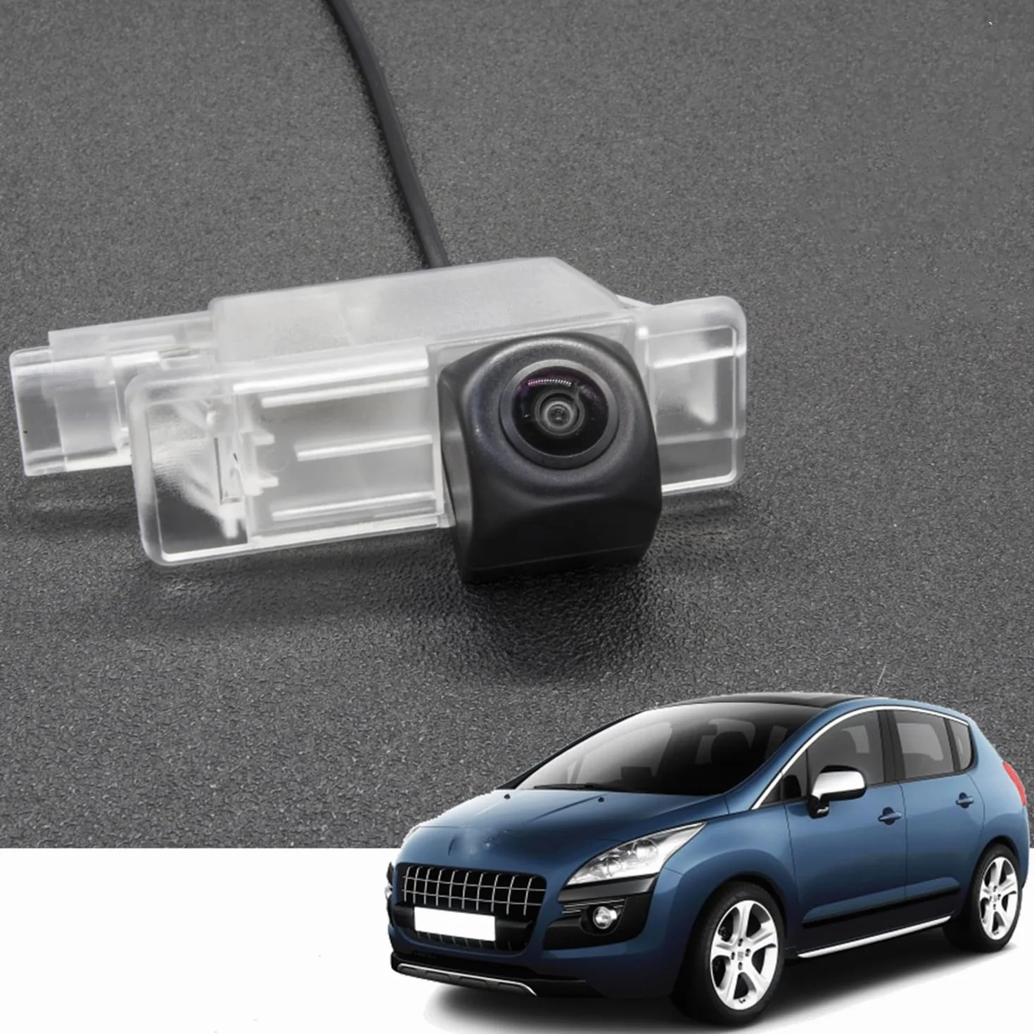 Zamiennik kamery cofania samochodu do Peugeot 3008 MK1 2008-2016, samochodowa kamera cofania HD, wodoodporna, odporna na wstrząsy kamera parkingowa, kamera D z wyświetlaczem LCD 4.3