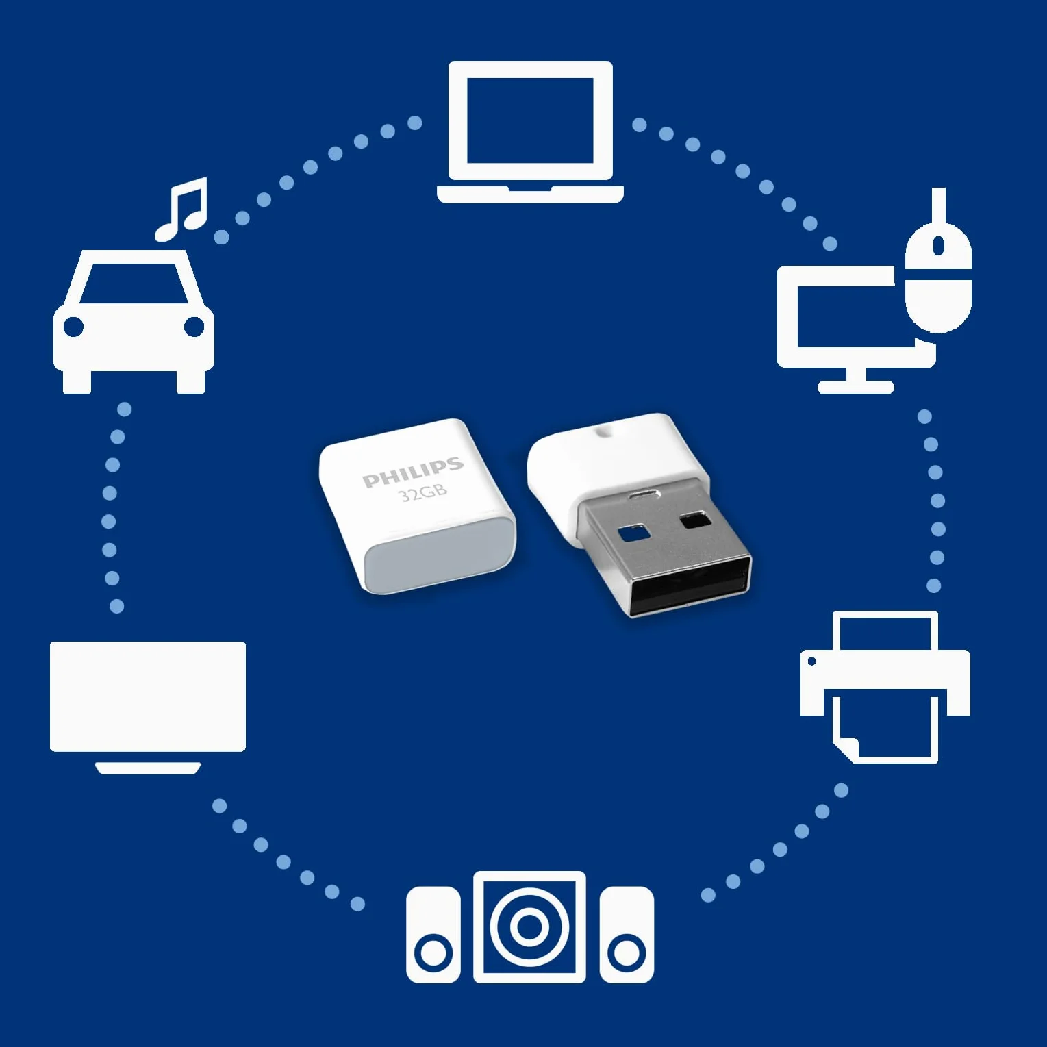 Philips Pico Edition High Speed pamięć flash USB 2.0 32 GB Ultra Small do PC, laptopa, komputera, Smart TV, Car Audio i innych Prędkość odczytu do 23 MB/s