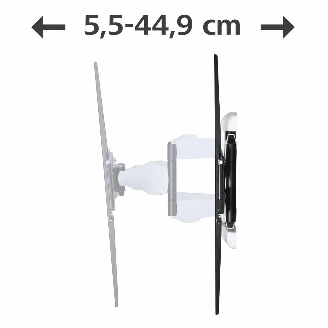 Hama Uchwyt ścienny do telewizora (3 przeguby, 90",VESA 800x600, LCD/LED, do TV, na ścianie, obracany 120 stopni, pochyły, stalowy, maks. udźwig 75 kg, zawiasy ścienne) czarny