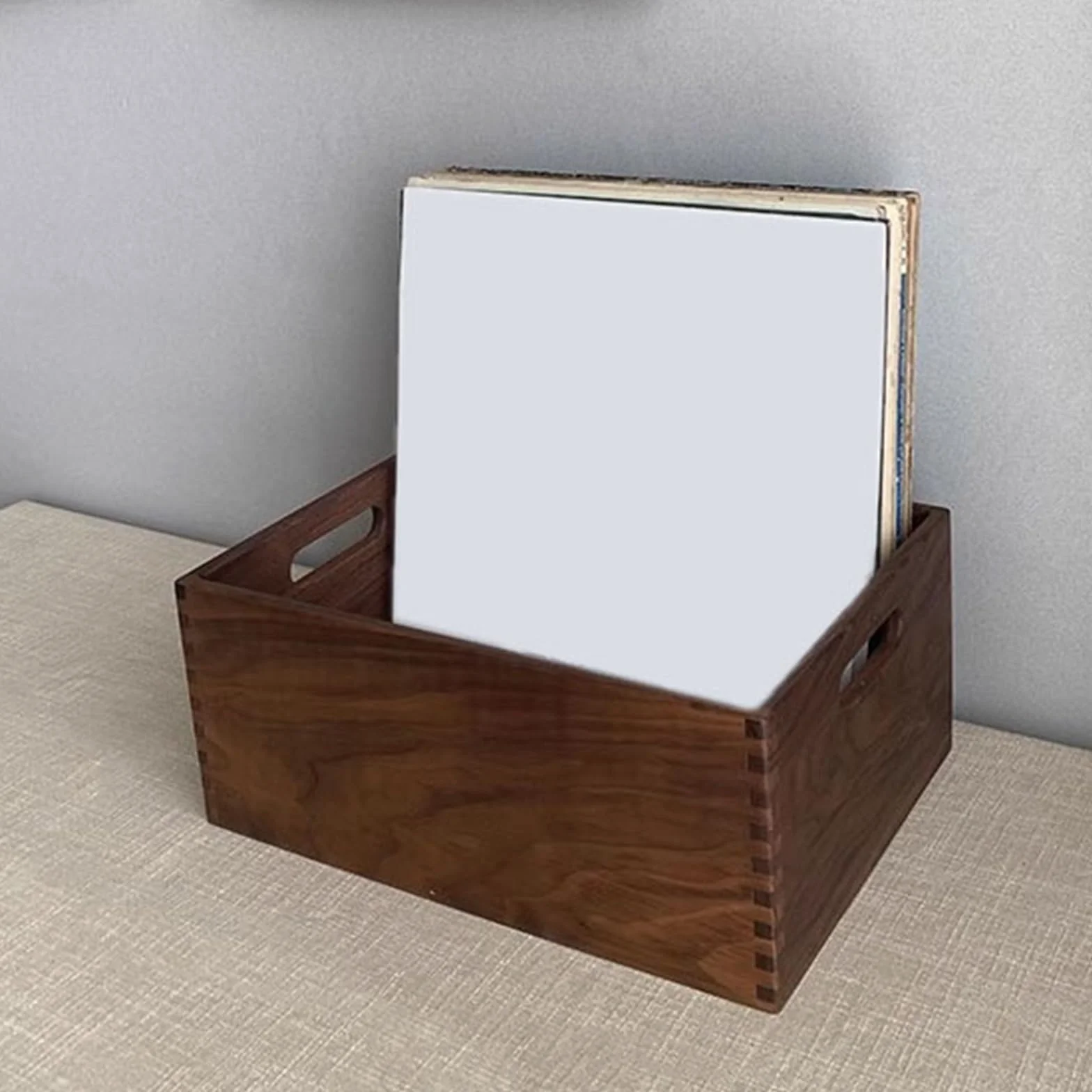 Stojak na płyty Drewniane etui na płyty winylowe w stylu retro minimalistycznym, pudełko do przechowywania albumów CD
