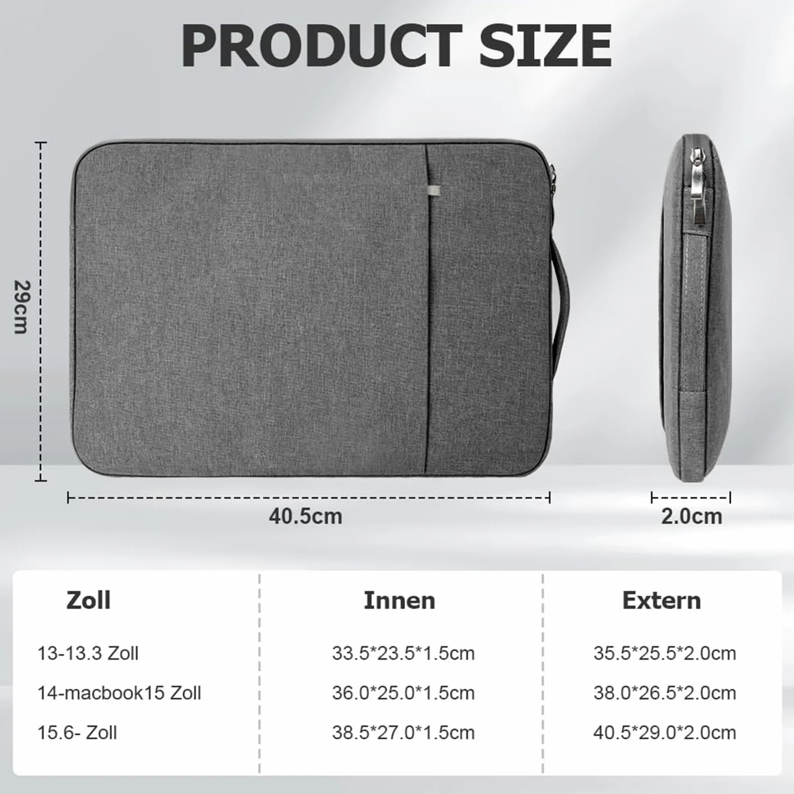 Flintronic Pokrowiec na laptopa 15,6 cala, przenośny, wodoodporny męski pokrowiec na laptopa z kieszeniami i przegródkami, kompatybilny z MacBookiem, Asus, Dell, HUAWEI 15,6 cala (ciemnoszary)