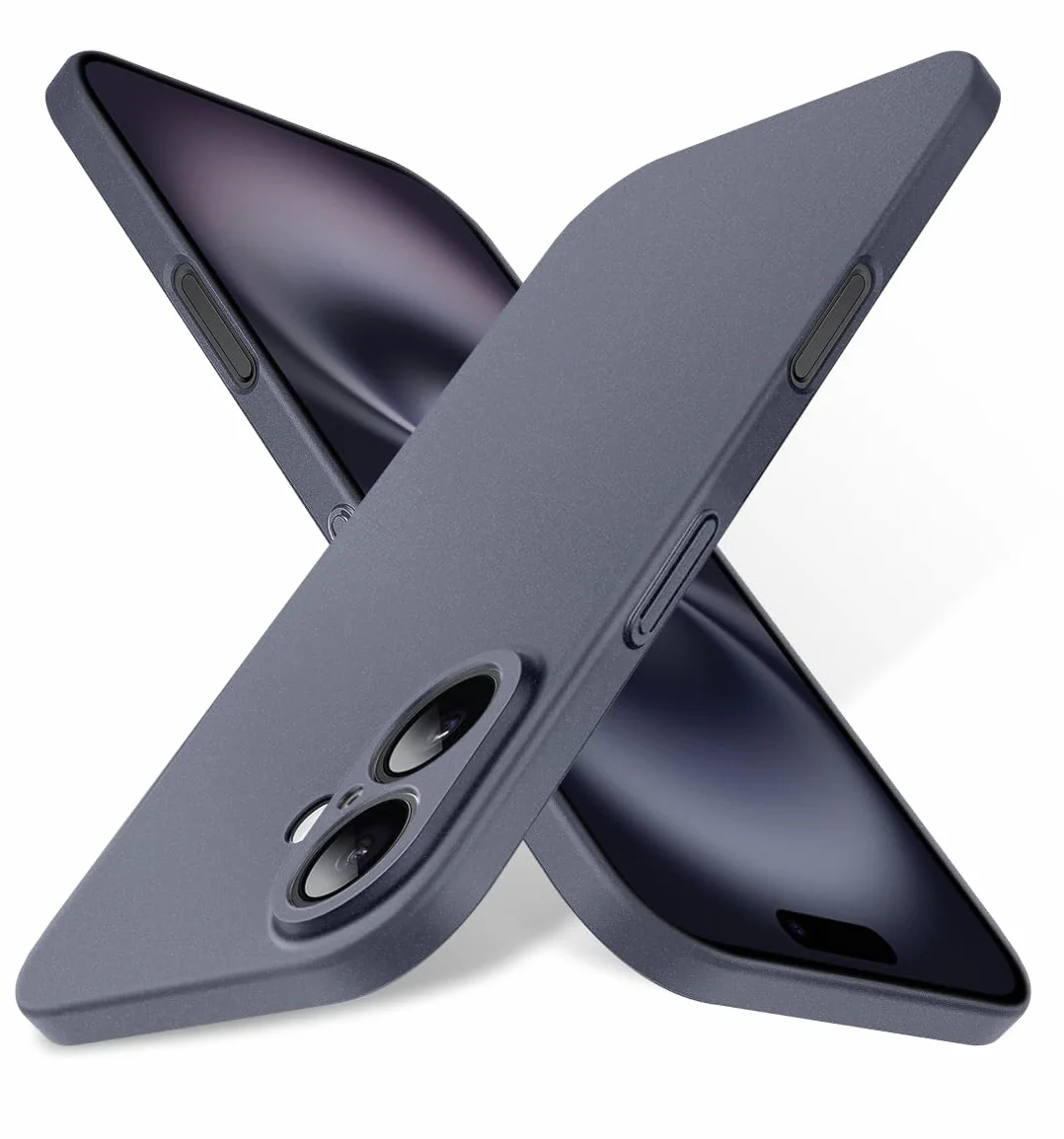 Bastmei Etui na iPhone'a 17, minimalistyczne etui na telefon niezwykle lekkie, ultralekkie, super cienkie, cienkie, ochrona aparatu, twarda obudowa PC do iPhone'a 17 6,27 cala 2025 (szary żwir)
