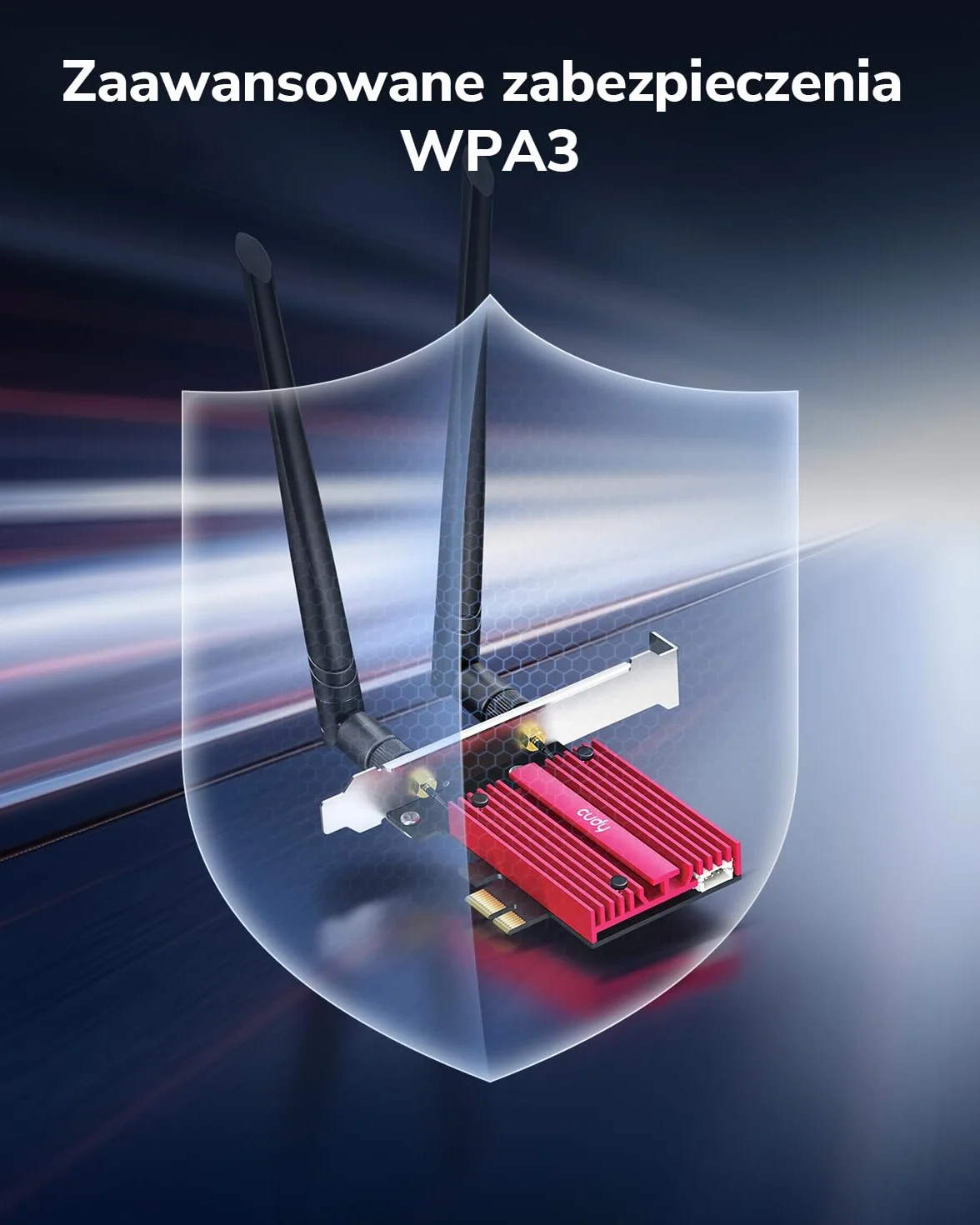 Cudy WE3000S AX3000 bezprzewodowa karta PCIe 6 do PC, Bluetooth 5.0, 2402 Mbps + 574 Mbps, AX200 wewnątrz, Bluetooth 5.0/4.2/4.0, 802.11ax/ac/a/b/g/n, tylko Windows 10 64-bit