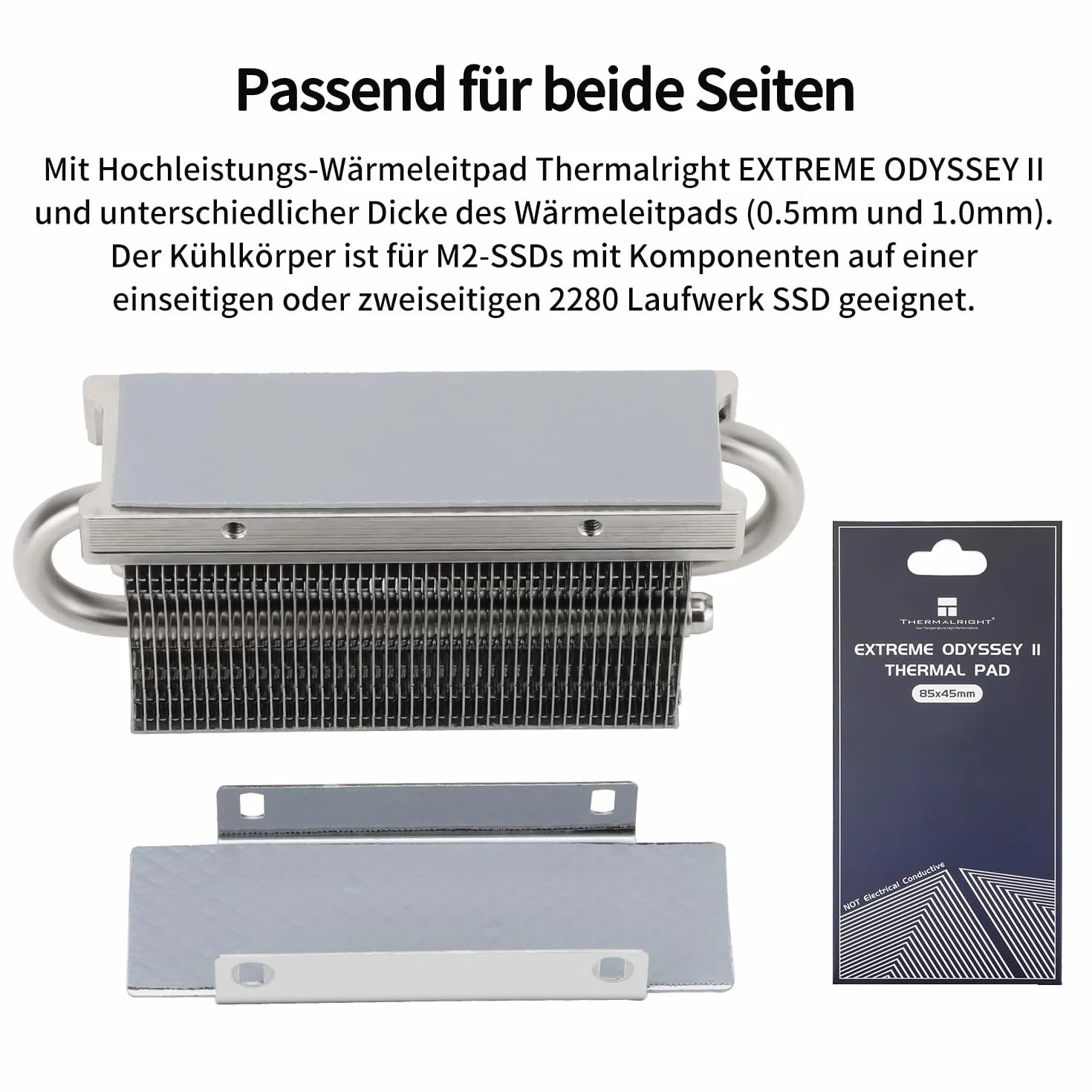 Thermalright HR10 2280 SSD, radiator 2280 SSD, dwustronny radiator, 2 miedziane rury grzewcze, Desktop High Performance 2280 SSD Cooler, Thermal Pads included (HR10 2280)