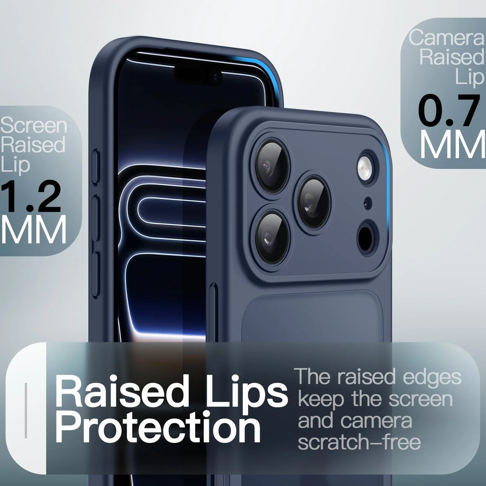 JETech Matowe Etui iPhone 17 Pro 6,3 Cala Odporny na Wstrząsy Ochrona Wojskowa Ciemnoniebieski
