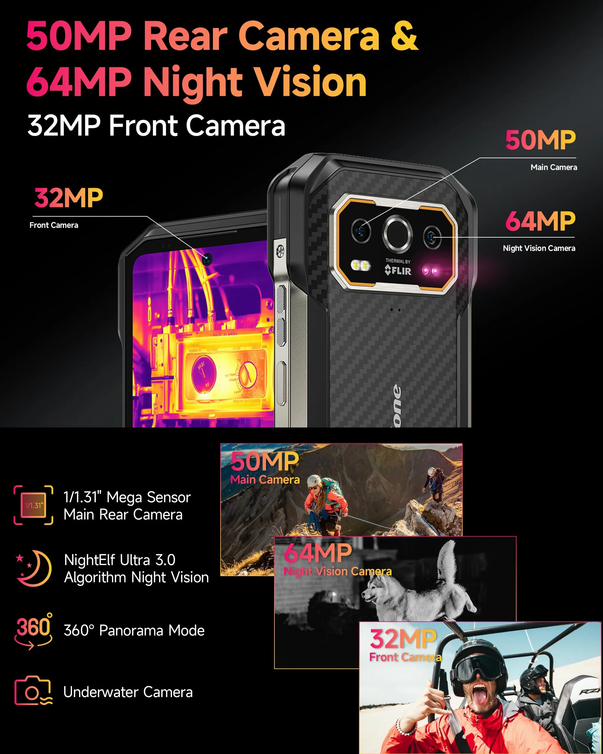 Ulefone Armor 27T Outdoor Smartphone 4G Android 14 Handy 24GB + 256 GB/SD-2TB