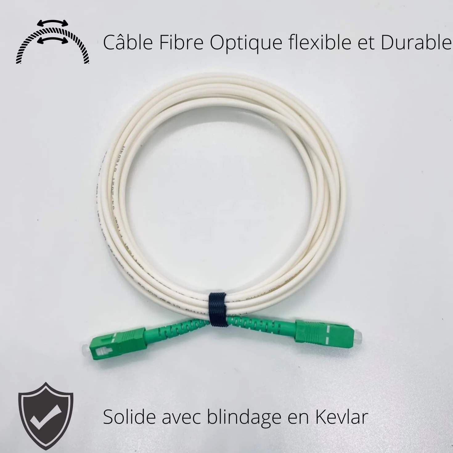 VALARDE Kabel światłowodowy/Przedłużacz Pomarańczowy SFR Bouygues Free - Jednomodowy SC-APC do SC-APC - Złącze ekranowane i wzmocnione kevlarem - bardzo niska strata (3 M)