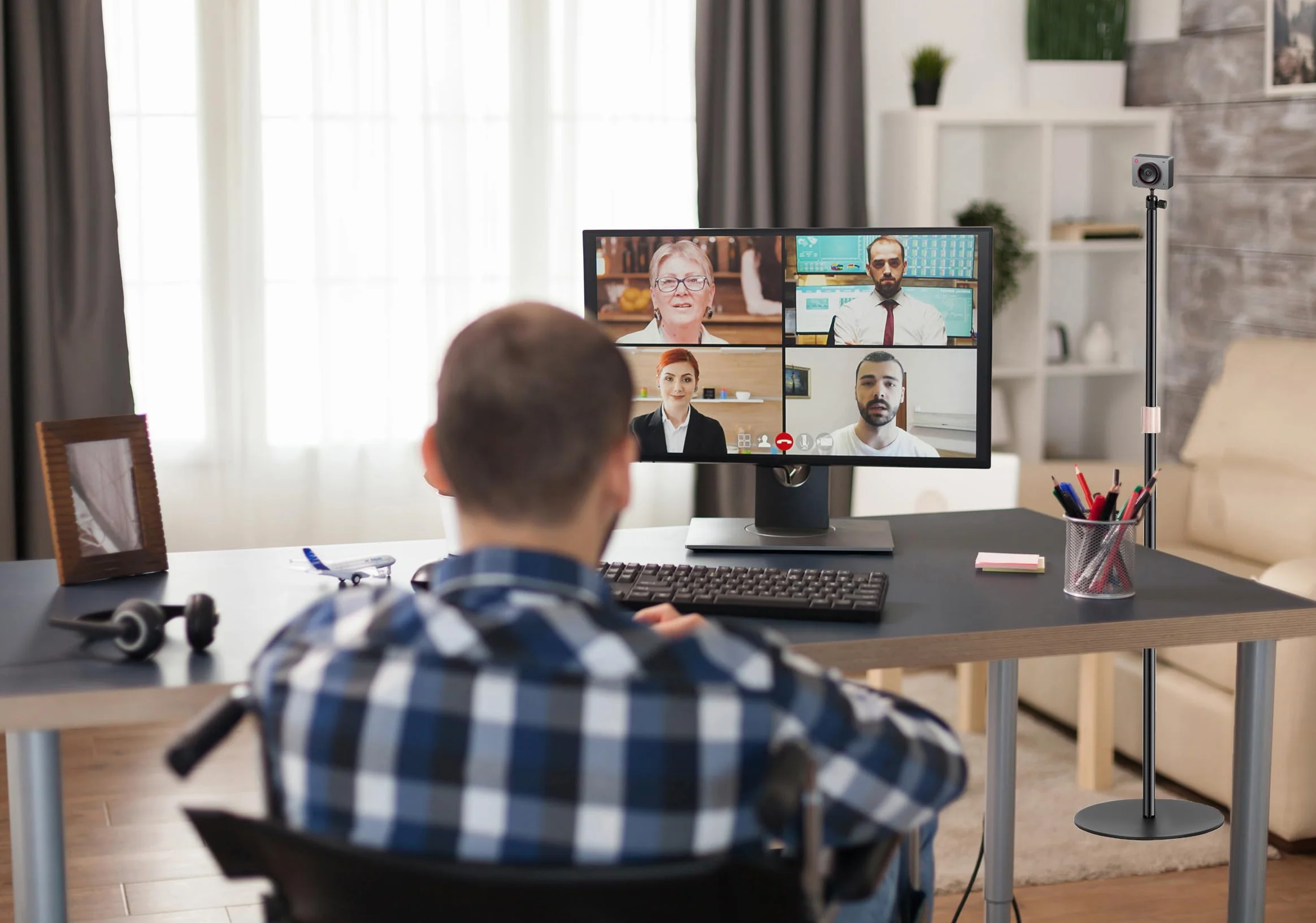 Stojak na kamerę internetową 160 cm kompatybilny z OBSBOT Tiny 2/ Tiny SE/Meet-2-4K/Meet SE/Meet SE/Meet Webcams