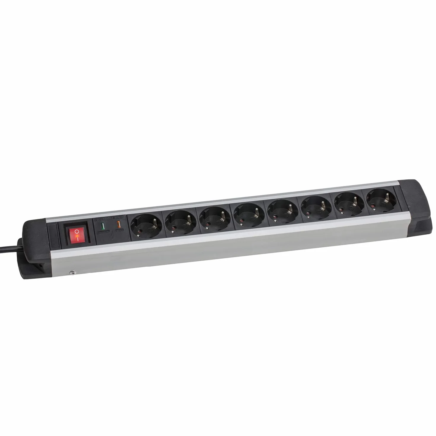 as - Schwabe 18358 8-Drożny Aluminiowy Listwa Zasilająca, IP20, 230 V/16 A