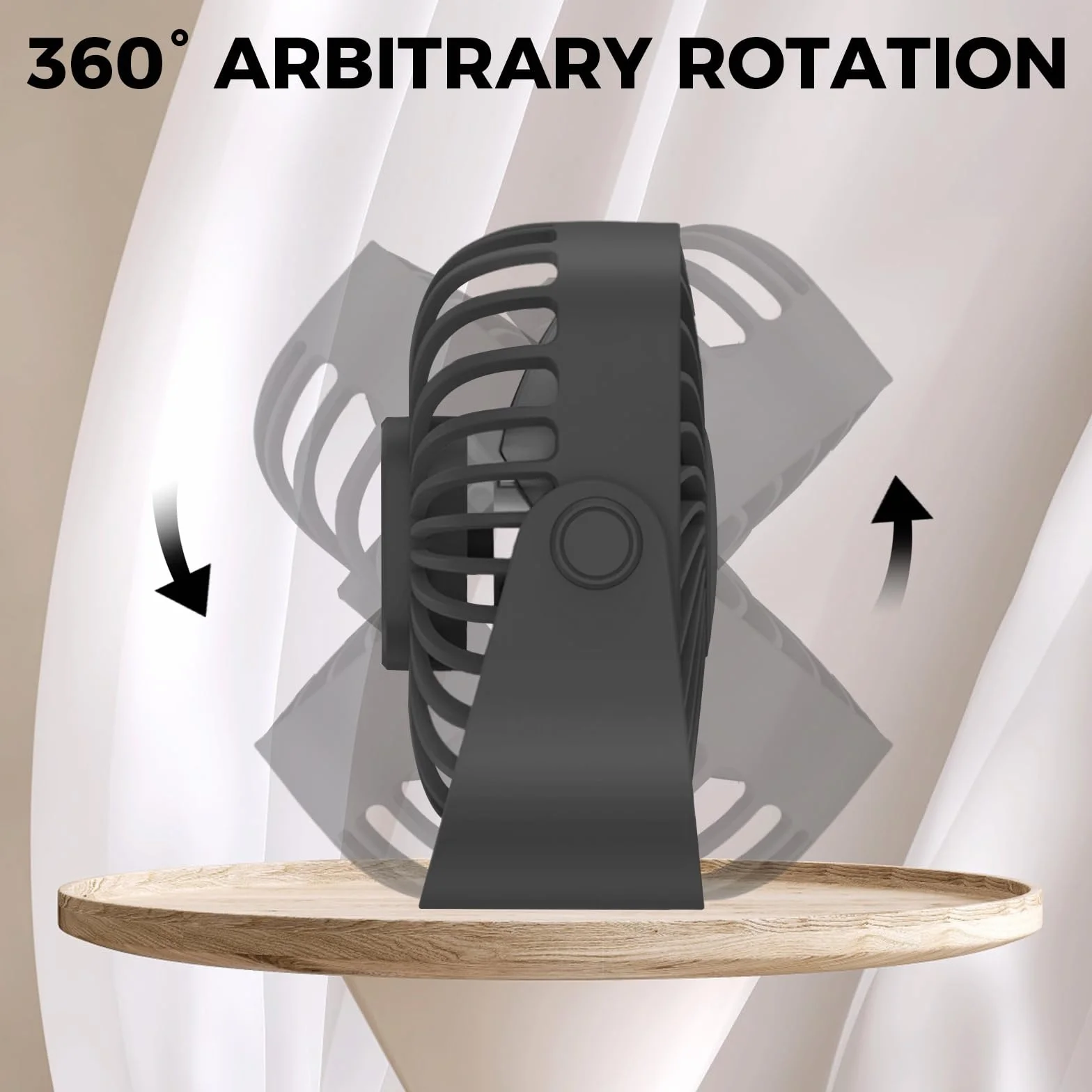 Wentylator biurkowy USB 3 prędkości regulacja obrotu 360°