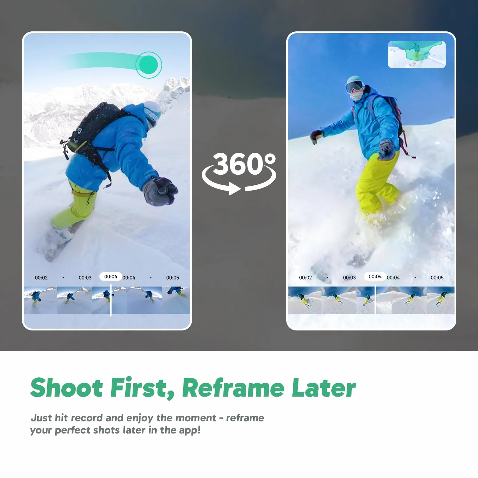 AKASO Kamera sportowa 360° – 5,7 K 72 MP kamera sportowa 360 stopni z kartą pamięci 256 GB, podwójne czujniki 1/2" 48 MP, ekran dotykowy 2,29", niewidoczny efekt selfie, blokada horyzontu 360° i