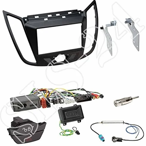 Zestaw do montażu: radio samochodowe podwójne DIN 2-DIN osłona ramka montażowa ramka radiowa matowa czarna + Clarion CAN-Bus adapter zdalnego sterowania z kierownicą LFB Interface Radio Adapter + Fakra adapter antenowy z zasilaniem phantom + zamiennik prz