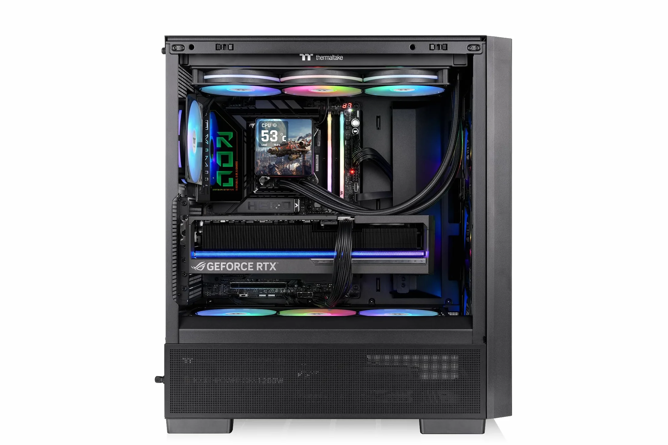 Thermaltake S380 TG ARGB | Mid Tower Chassis | kompatybilny z Hidden Connector | panel ze szkła hartowanego | 360 mm Single Frame ARGB system wentylatora i 1 fabrycznie zainstalowany wentylator ARGB