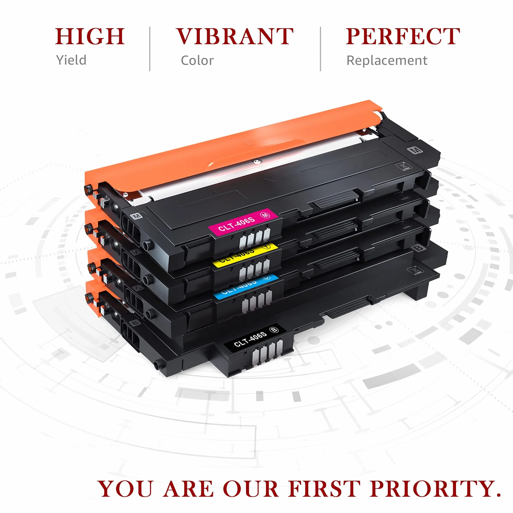 Toner Kingdom Zamiennik kompatybilny z Samsung CLT-406S CLT-P406C CLT-K406S toner do Samsung Xpress SL C410W C460FW C460W C463W CLP-360 360N CLP-365 365W CLX-3300 CLX-3305 CLX-3333 05W