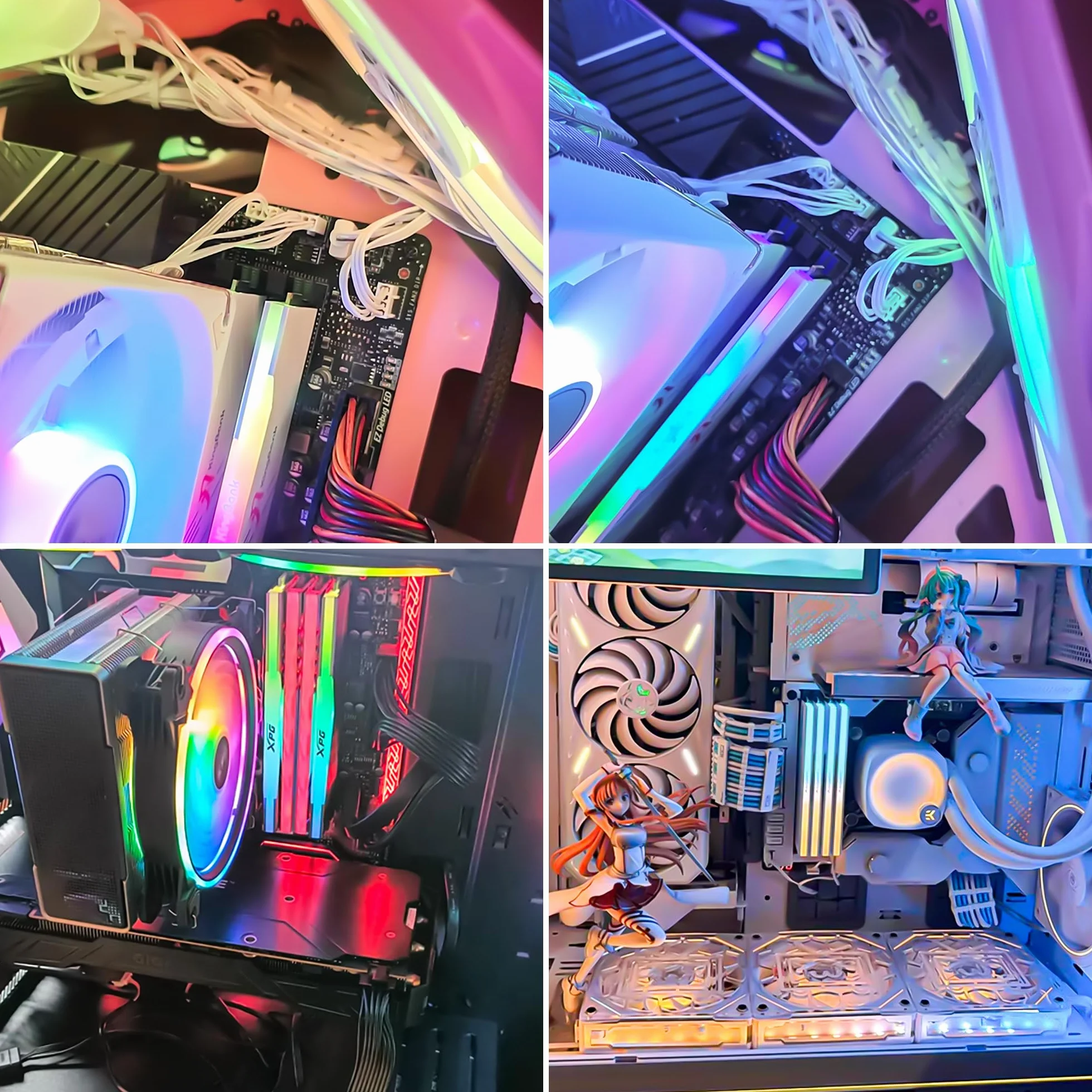 ARGB Przedłużacz 5V 3-biegunowy Rozdzielacz LED 30cm 2szt Czarny