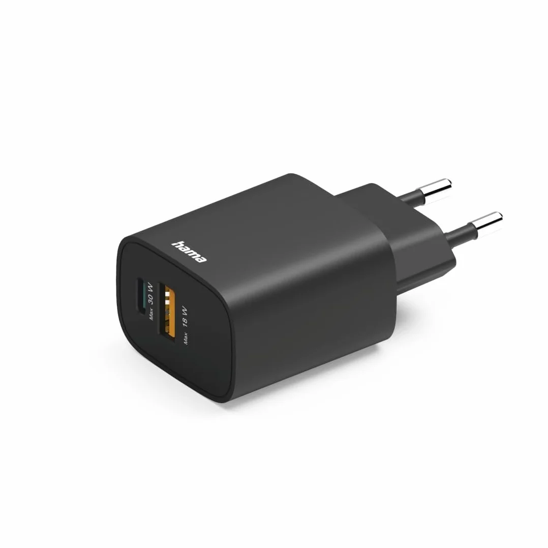 HAMA Szybka Ładowarka Sieciowa 30W USB-C USB-A PD QC 3.0