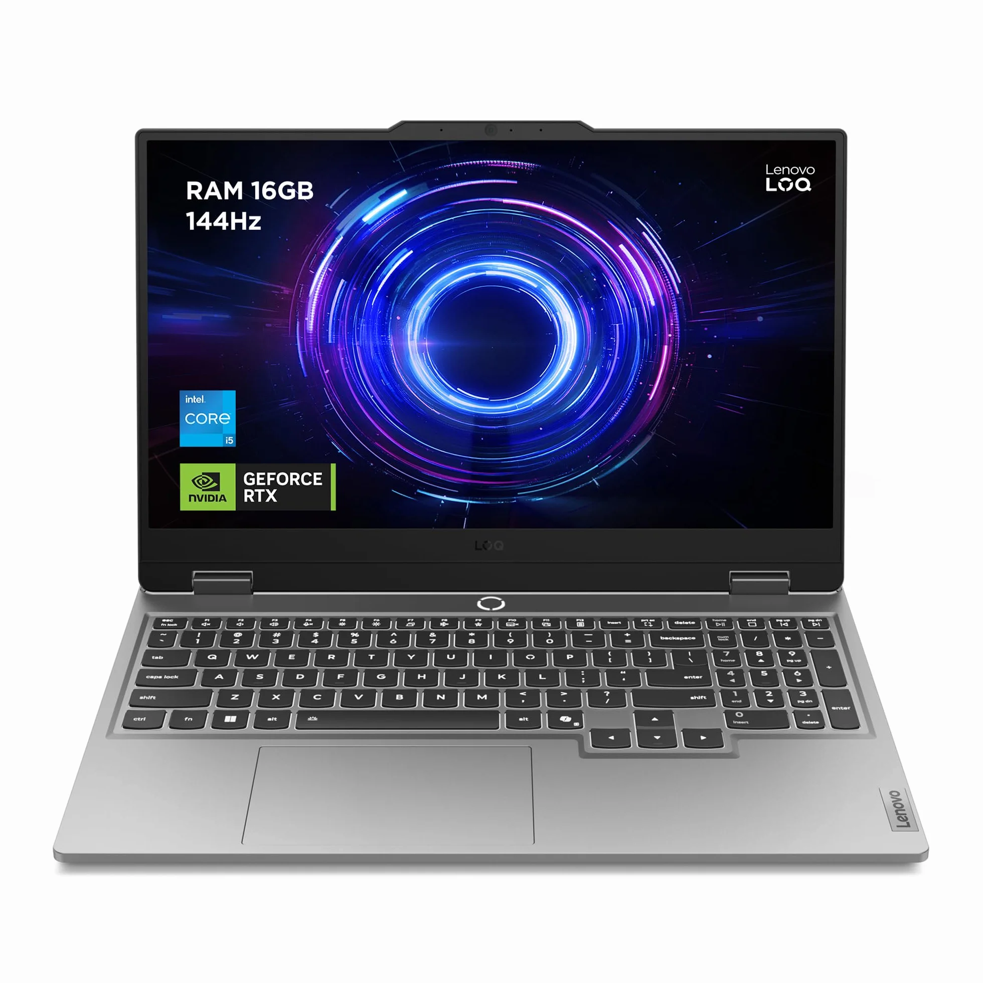 Lenovo LOQ 15IRX10-15.6'' FHD 144Hz laptop do gier (Intel Core i5-13450HX, 16GB RAM, 512 GB SSD, NVIDIA RTX 5050 8GB, bez systemu operacyjnego) AZERTY podświetlana klawiatura biała - szara