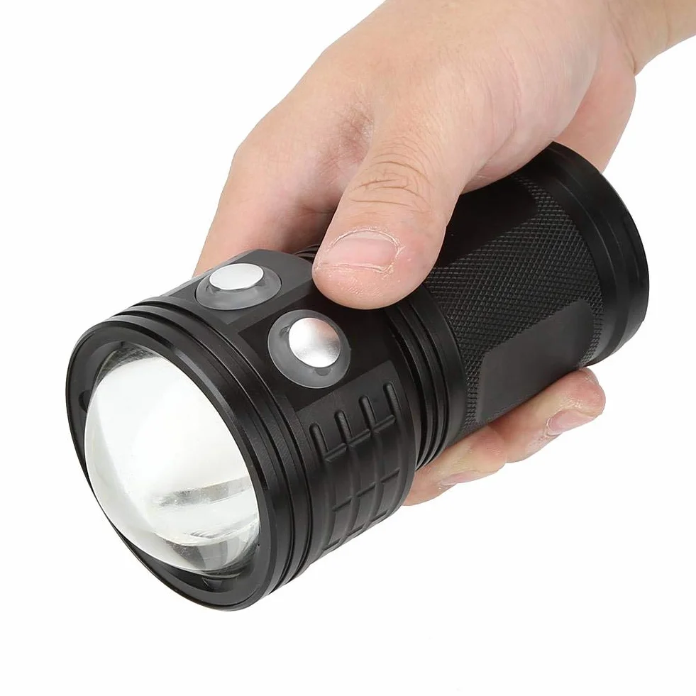 Qinlorgo Underwater Lights QX3 10800LM wodoszczelna latarka LED COB Underwater 80 m fotografia wideo Diving Fill Light Torch (czarna)