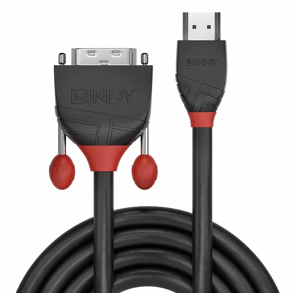 LINDY 36272 2 m kabel HDMI na DVI, czarna linia, czarna
