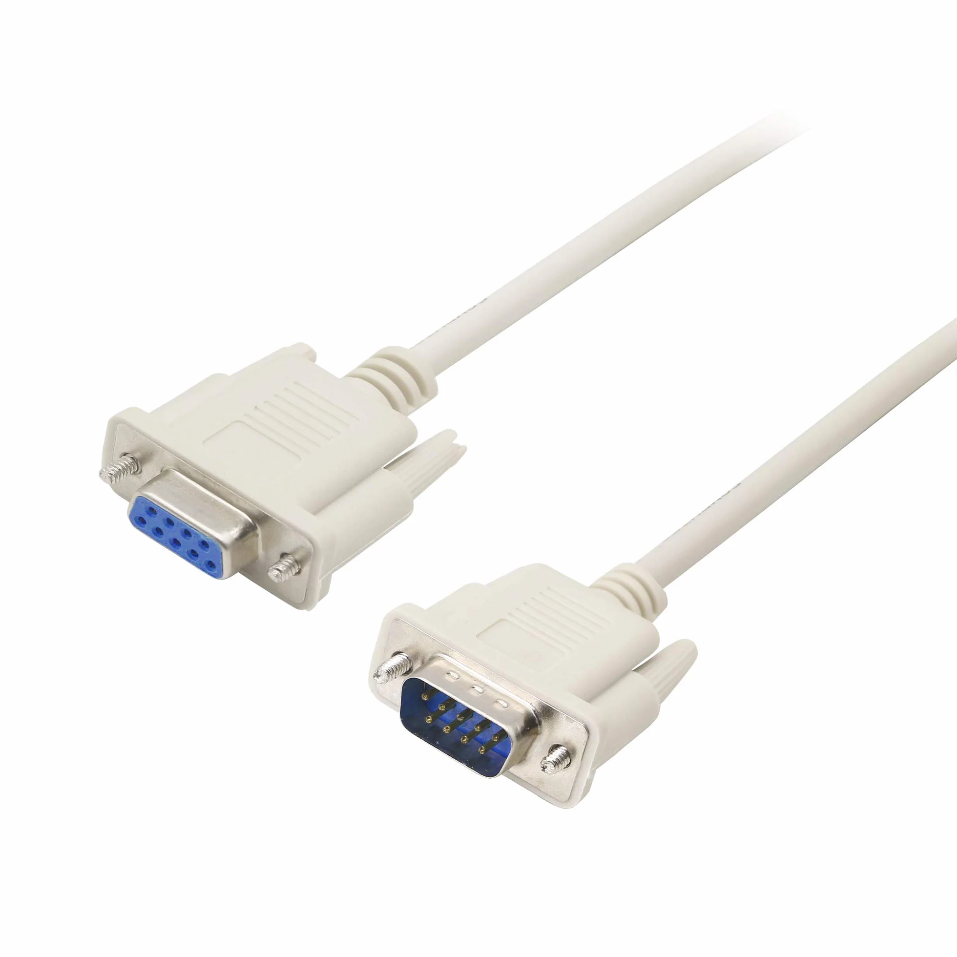DB9 Null Modem kabel szeregowy, RS232 męski na żeński 2-3 kabel przedłużający krzyżowy do komputerów, drukarek, skanerów (4,5 m)