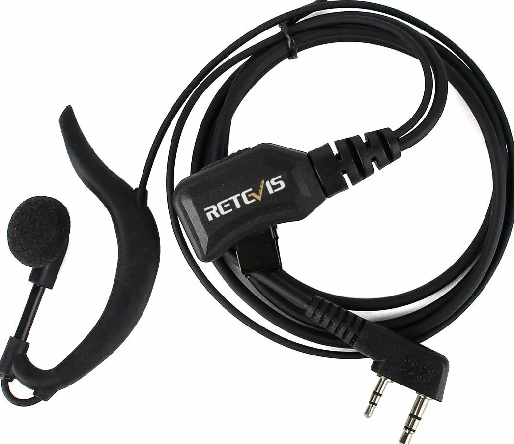 Retevis R111 Walkie Talkie zestaw słuchawkowy 2-pinowe radio typu G słuchawka regulowana głośność kompatybilna RT24 RT27 RT22 RT28 RT46 RT617 RT618 RT619 Baofeng BF-88S Kenwood 2-Way radio (10 szt.)