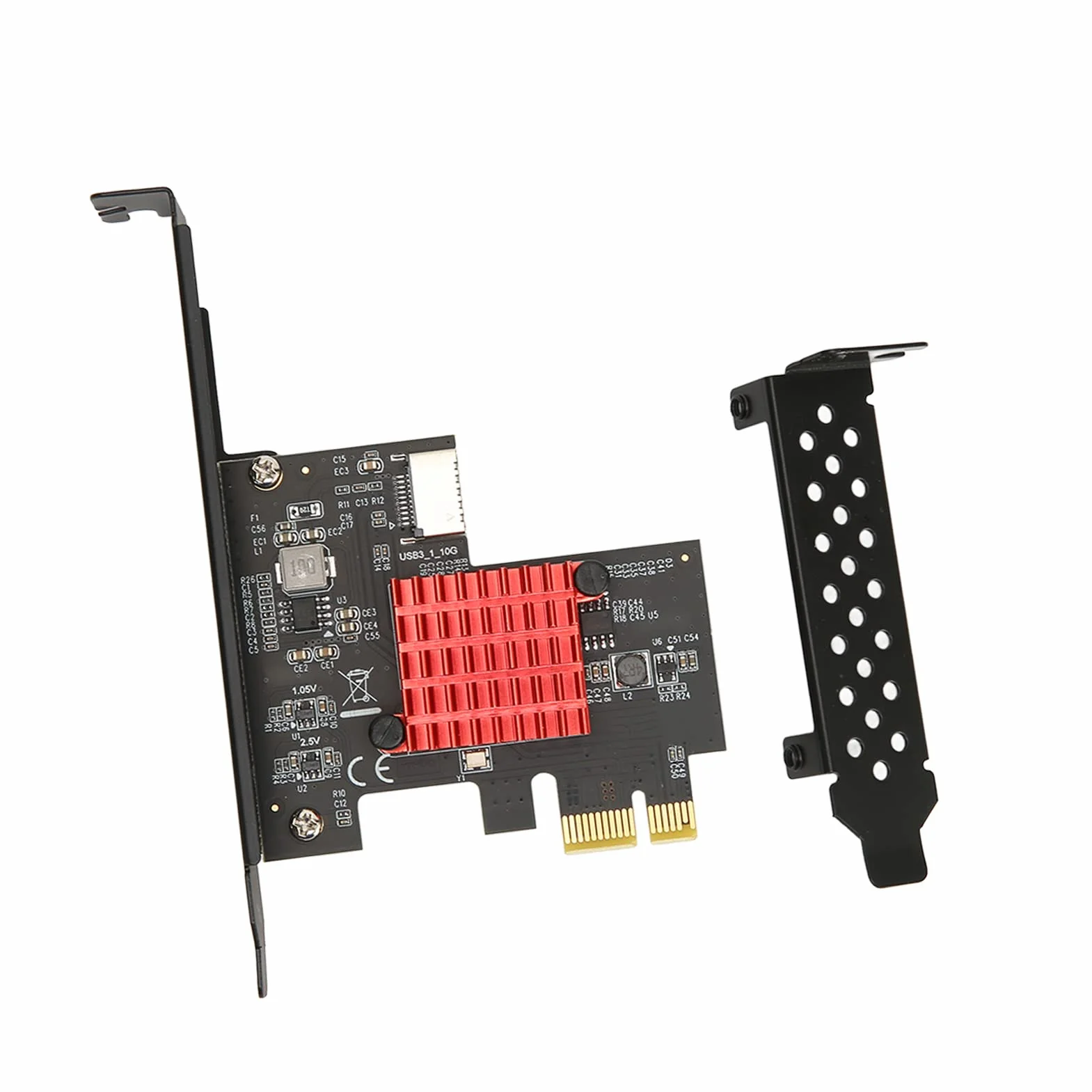 USB3.2 GEN2 Przednia Karta rozszerzeń TYPE E, Obsługa 10 Gb/s KLUCZ A TYP E Karta rozszerzeń Interfejsu PCIE 3.0 2X, dla dla Plug and Play, Nie Wymaga Sterownika