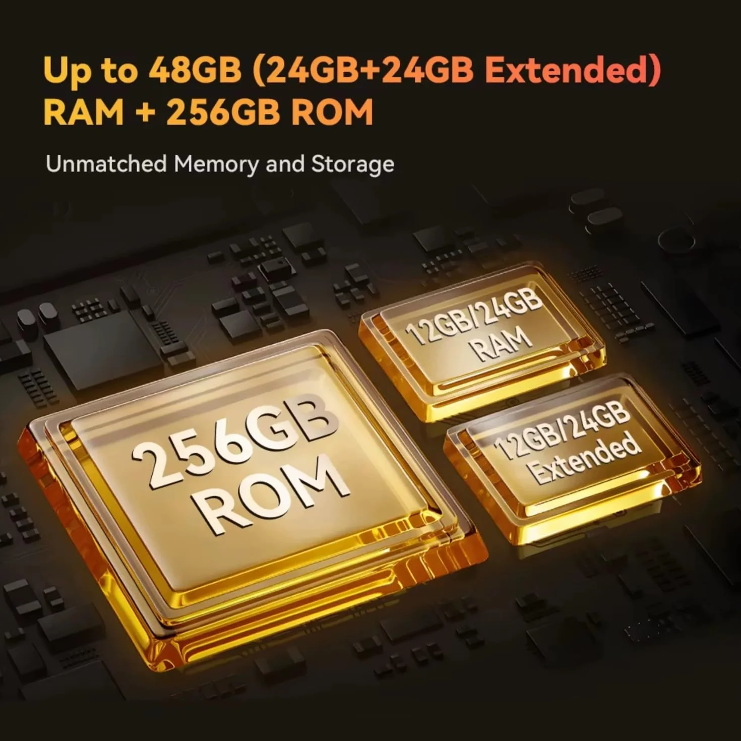 KingKong X PRO 5G - Smartfon 6,72" FHD+ 144Hz, 48GB RAM (24GB+24GB rozszerzalne), 256GB ROM, aparat 100 MP, bateria 10200mAh, Android 14, Dimensity 8200, czarny.