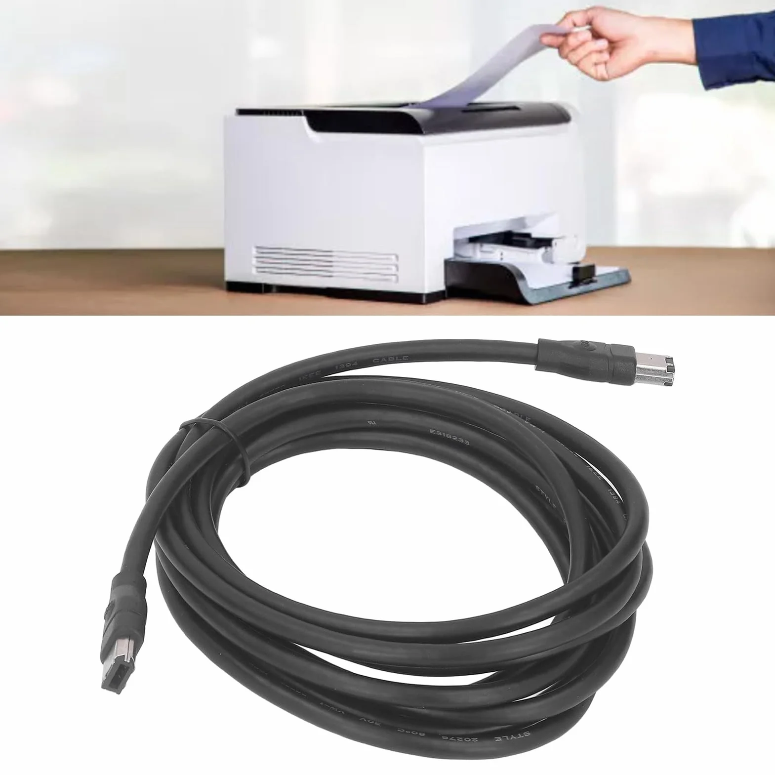 Kabel Firewire IEEE 1394, 9,8 Stopy 1394 6-pinowy Męski na 6-pinowy Męski Kabel Firewire, 400Mbps Kabel Firewire do Kamer, Aparatów Cyfrowych, Drukarek, Skanerów itp.