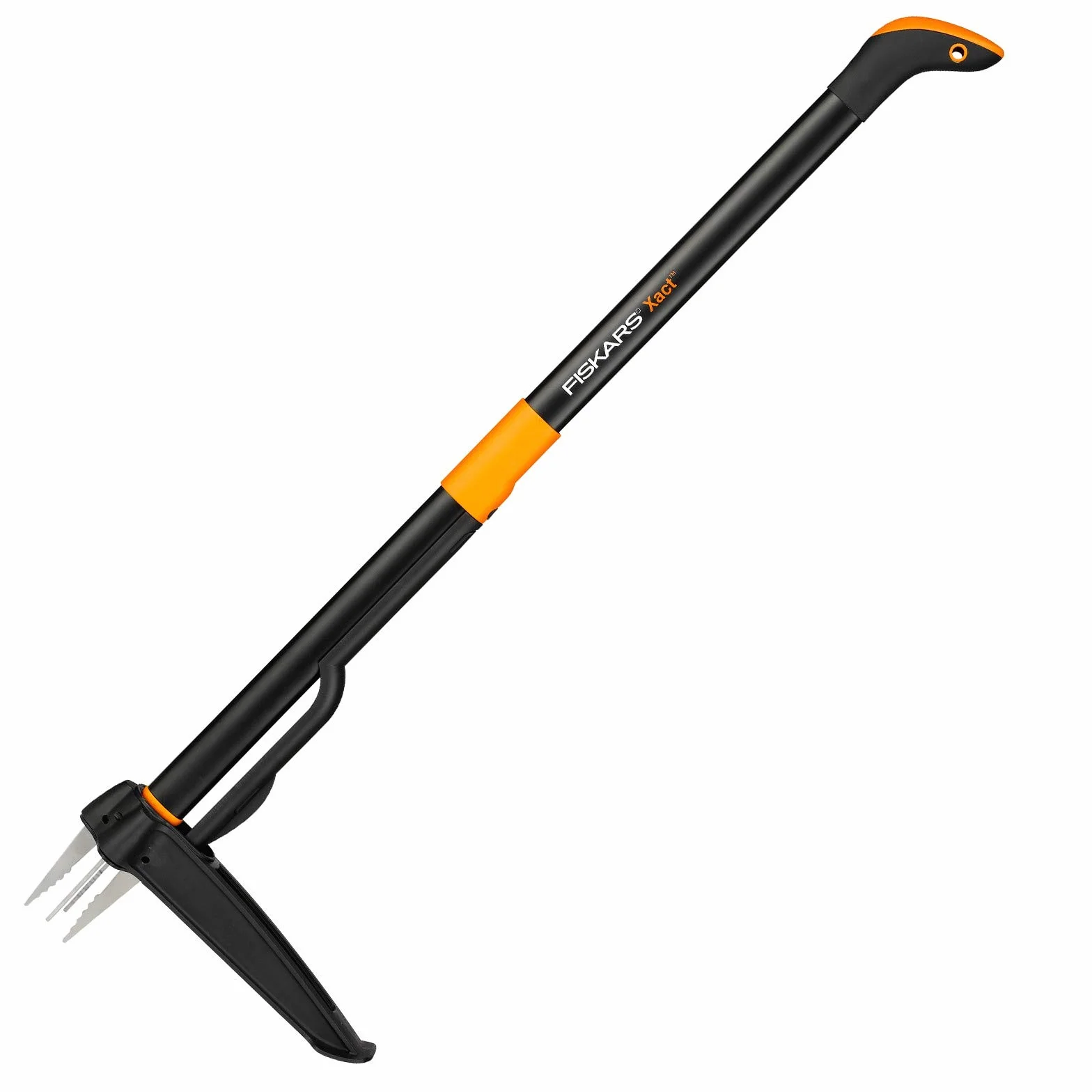 Fiskars Wyrywacz do chwastów, Długość: 1 m, Ramiona ze stali nierdzewnej/ trzonek z tworzywa, Czarny/ pomarańczowy, Xact, 1020126