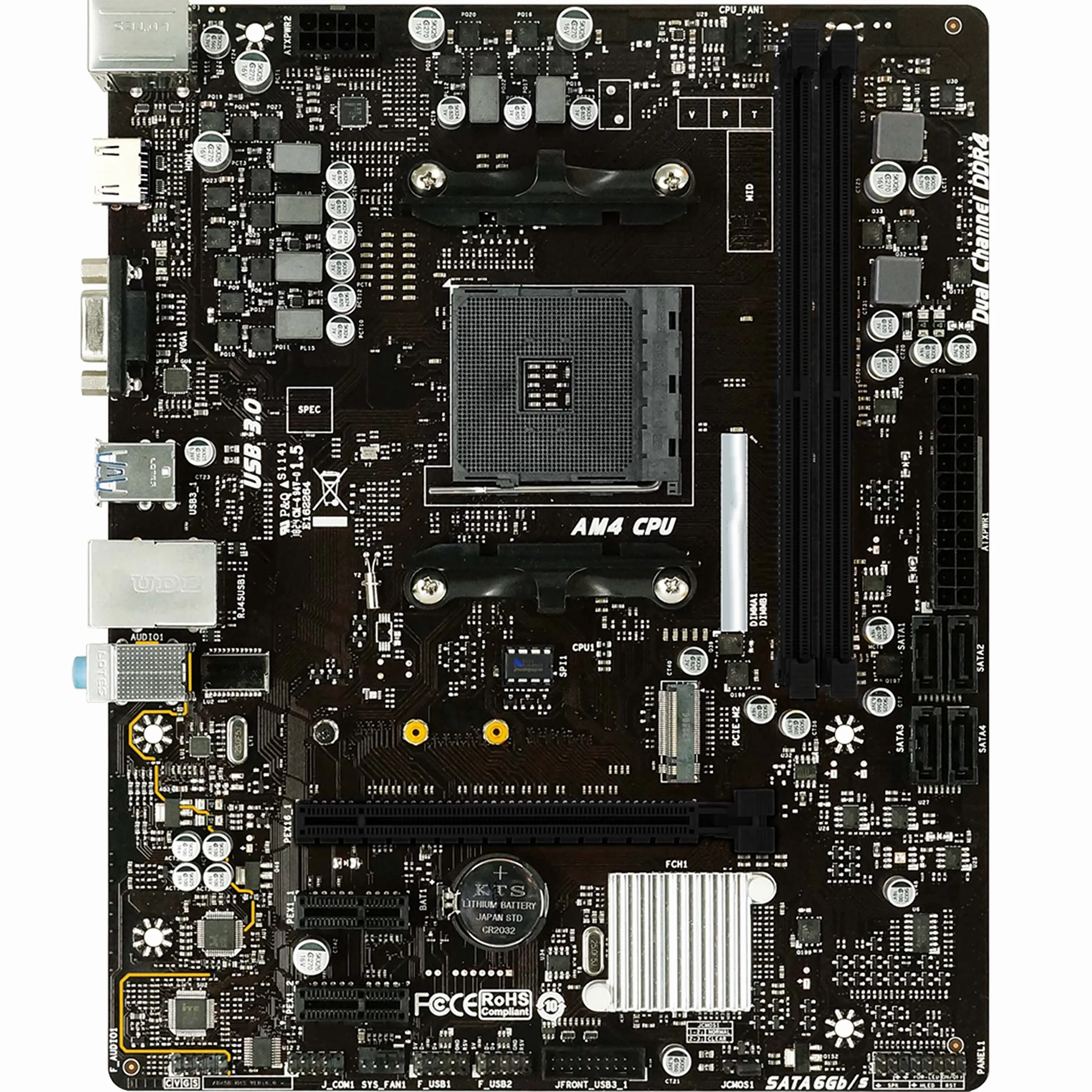 SIMPLETEK – Karta główna AMD B550 Micro-ATX Gniazdo AMD B550 | NVME 2 X DDR4 MAX 32GB | 1X SLOT M.2 PCIE 3.0 | AM4 B450 RYZEN 3 5 7 9