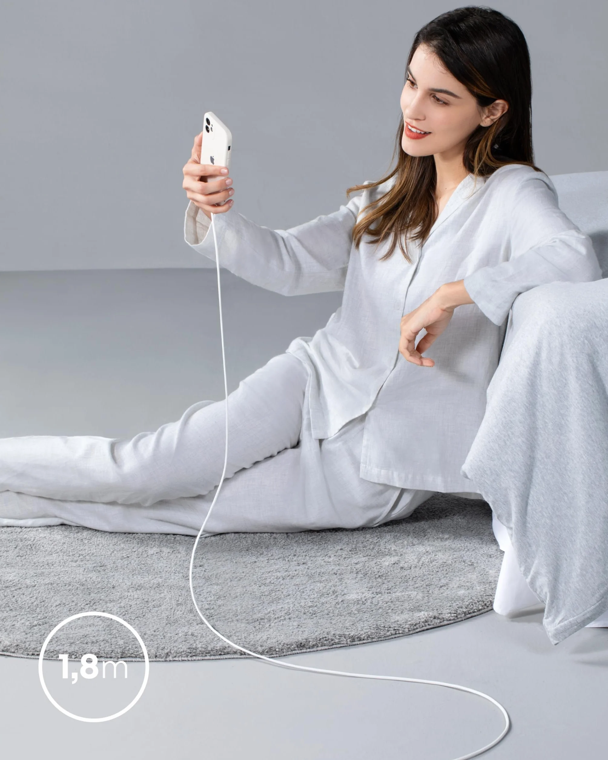 Anker Powerline III Flow, Kabel USB-C na Lightning 180 cm, kompatybilny z iPhone 14/13/12/11, AirPods Pro, certyfikat MFi, silikonowy (śnieżnobiały)