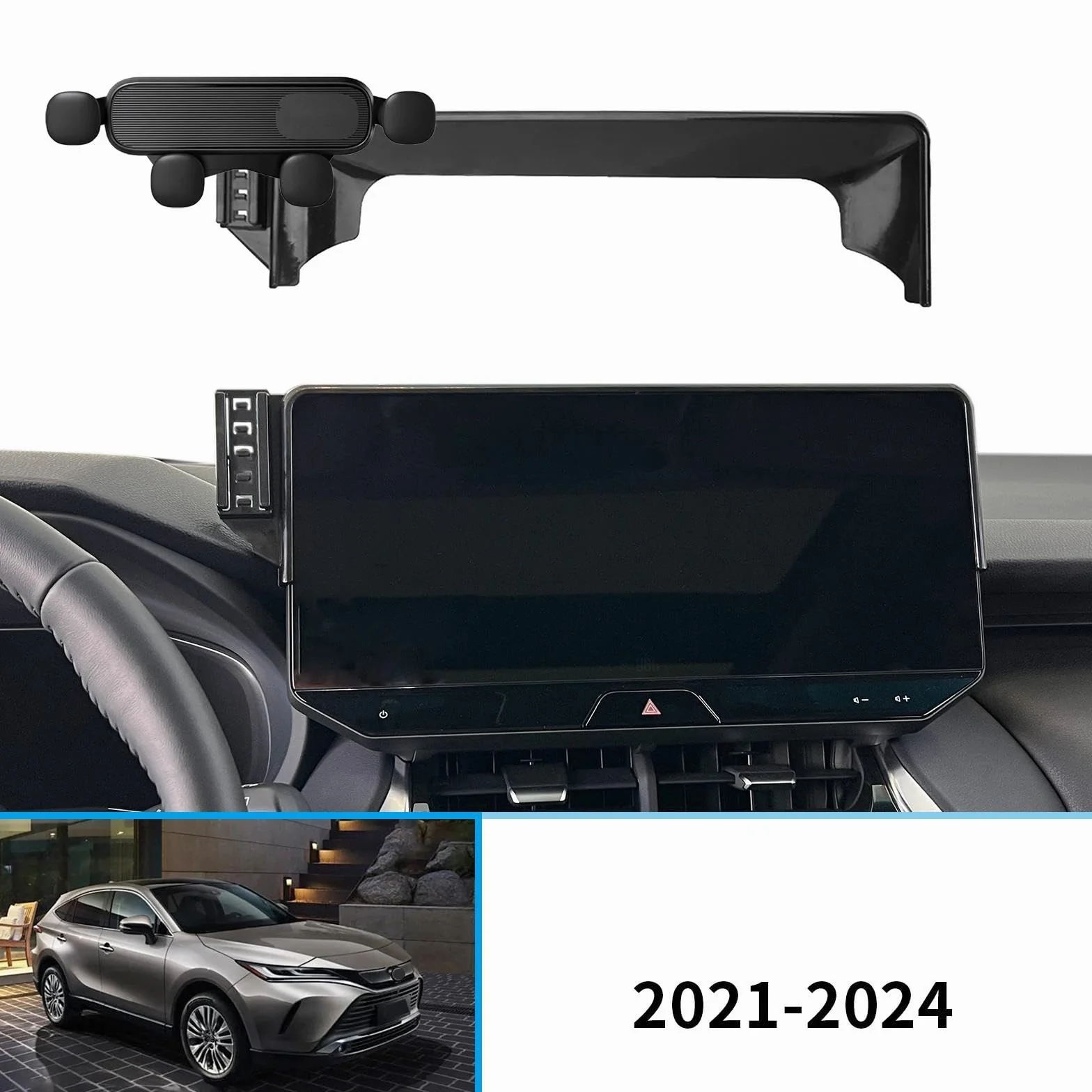 Uchwyt Samochodowy na Telefon dla Toyota Harrier Venza XU80 2021-2024, uchwyt samochodowy na telefon komórkowy, ekran, stała podstawa, stojak na nawigację GPS (8-calowa podstawa i uchwyt 2)