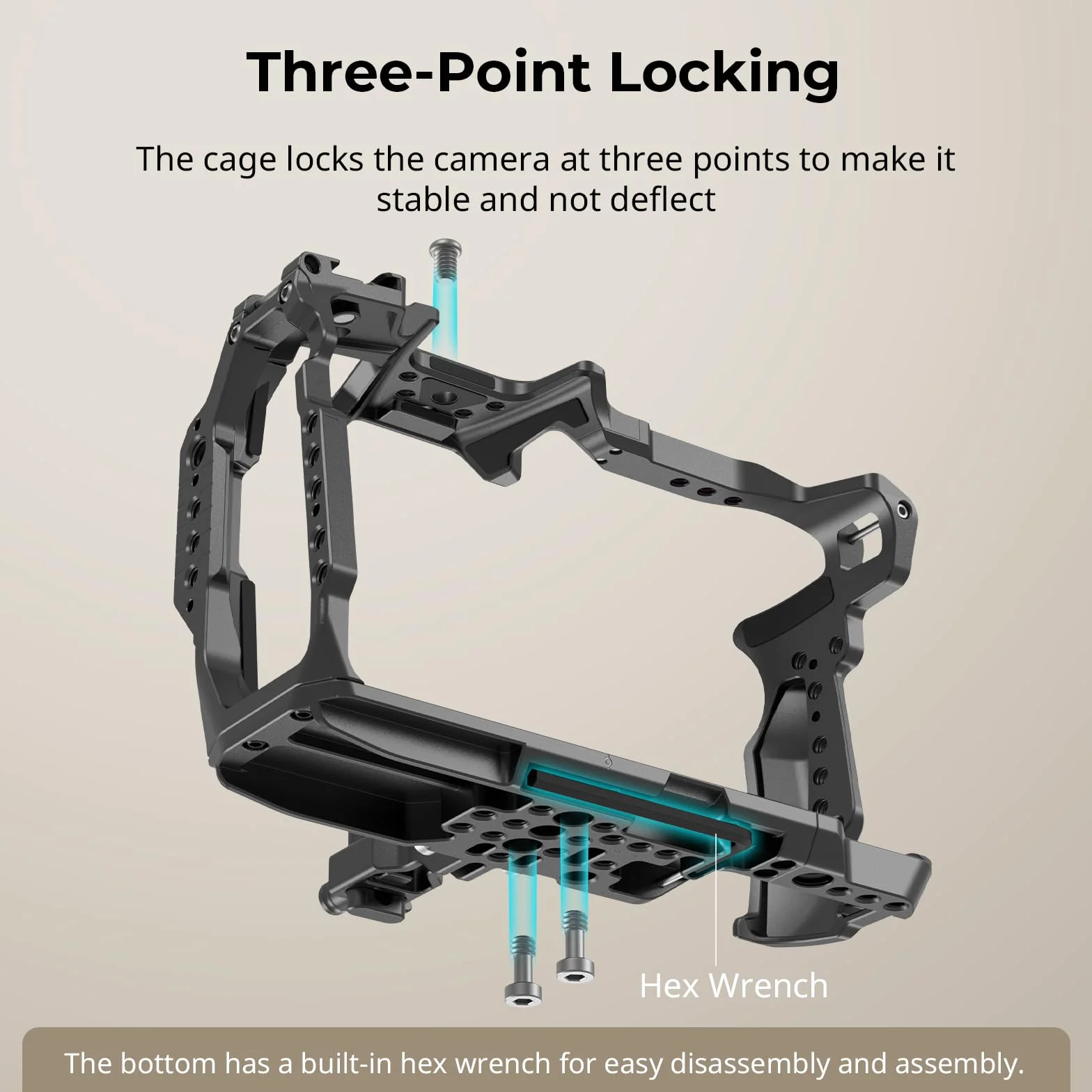 SMALLRIG Cage dla Blackmagic Design Cinema 6K, Pełna Klatki z Dołączoną Obsługą Konwertera Mocowania Obiektywu, Odporna na Odbicia, Odporna na Zarysowania, Wbudowanych Wiele Punktów Mocowania - 4785