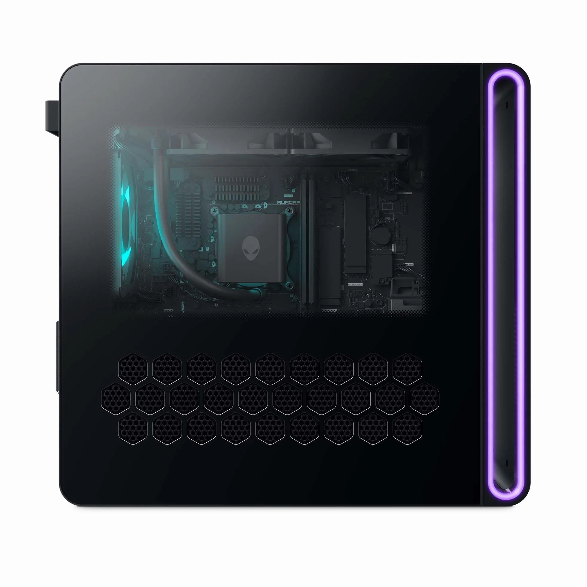 Alienware Aurora PC Gamer ACT1250 - Intel Core Ultra 7 265F, Nvidia GeForce RTX 5060 Ti, 16GB DDR5, 1TB SSD, Windows 11 Home, USB-C, przezroczysty panel boczny, PSU 500W - czarny bazalt