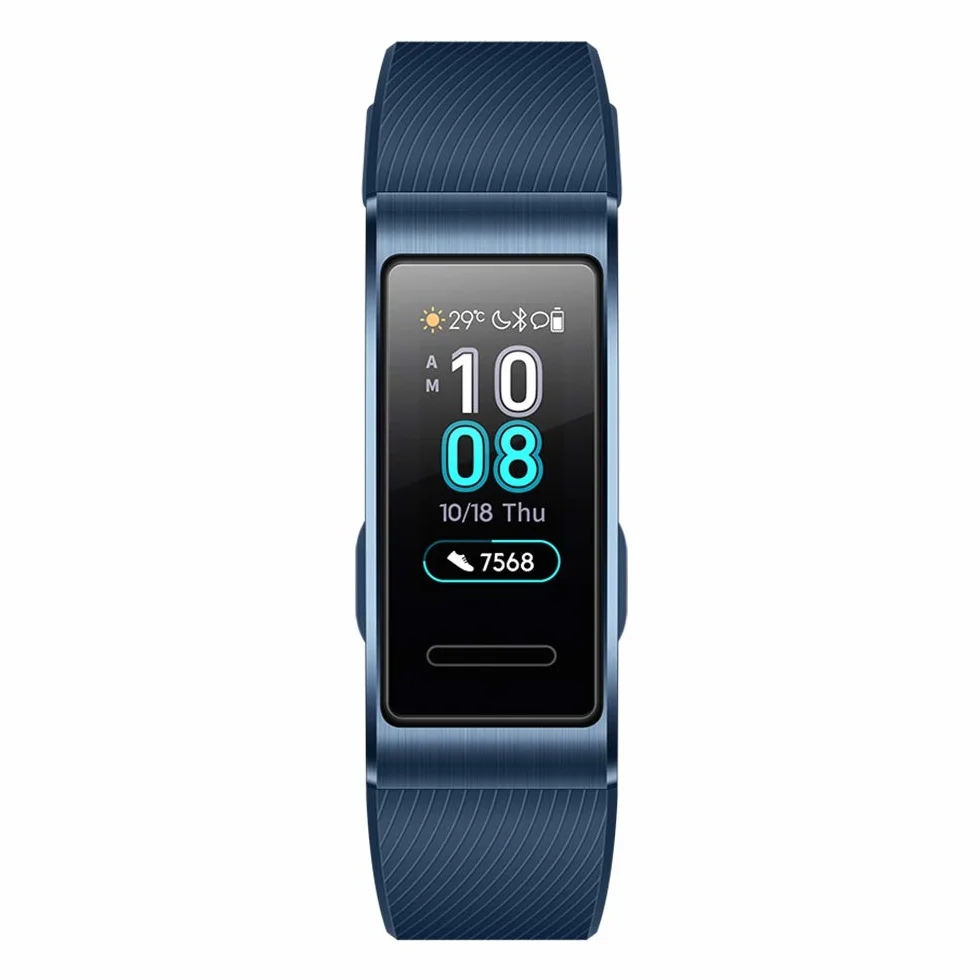 HUAWEI Band 3 Pro All-in-One Fitness Tracker aktywności, wodoodporność 5 ATM, do pływania, monitor tętna 24/7, wbudowany GPS, tryb Multi-Sport, śledzenie snu, niebieski, jeden rozmiar