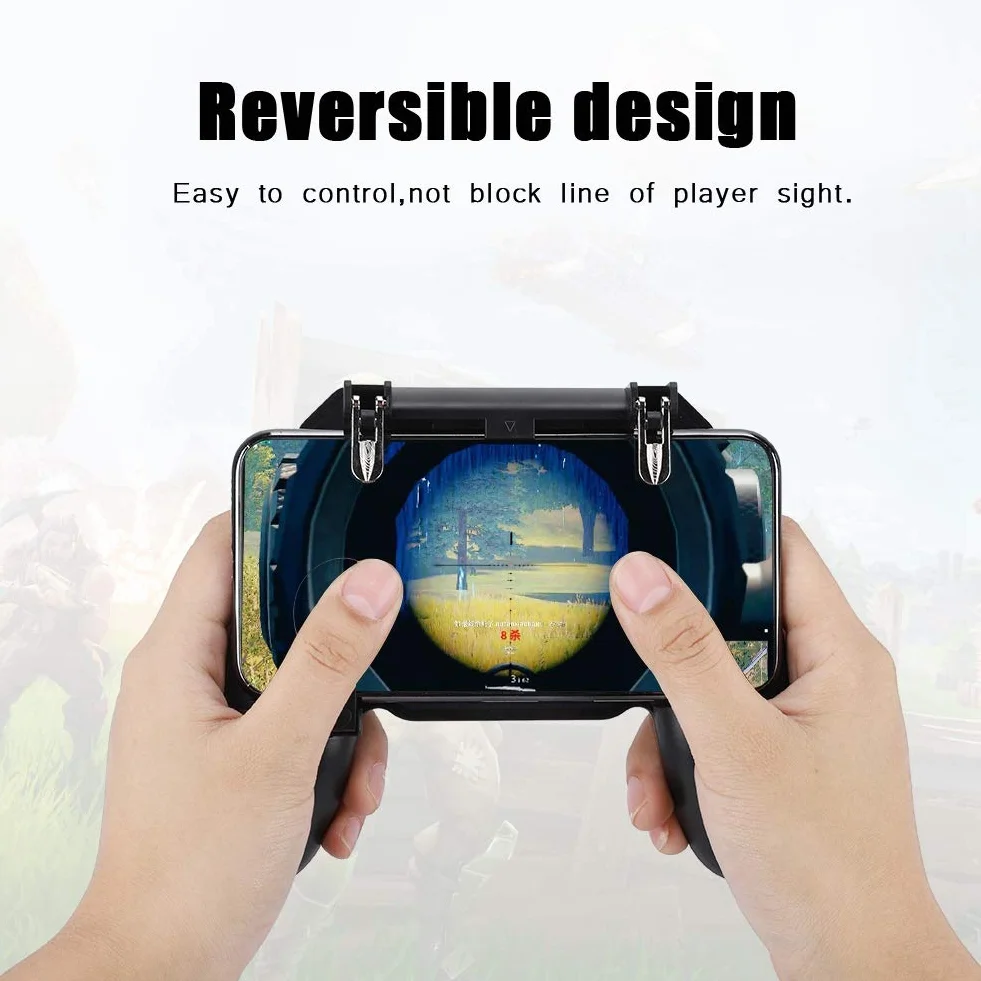 Gamepad, mobilny gamepad Kontroler gier Przenośna przenośna konsola do gier Shooter Sensitive Controller Joysticki Gamepad dla PUBG Kompatybilny ze smartfonem iPhone Android. Double the comfort
