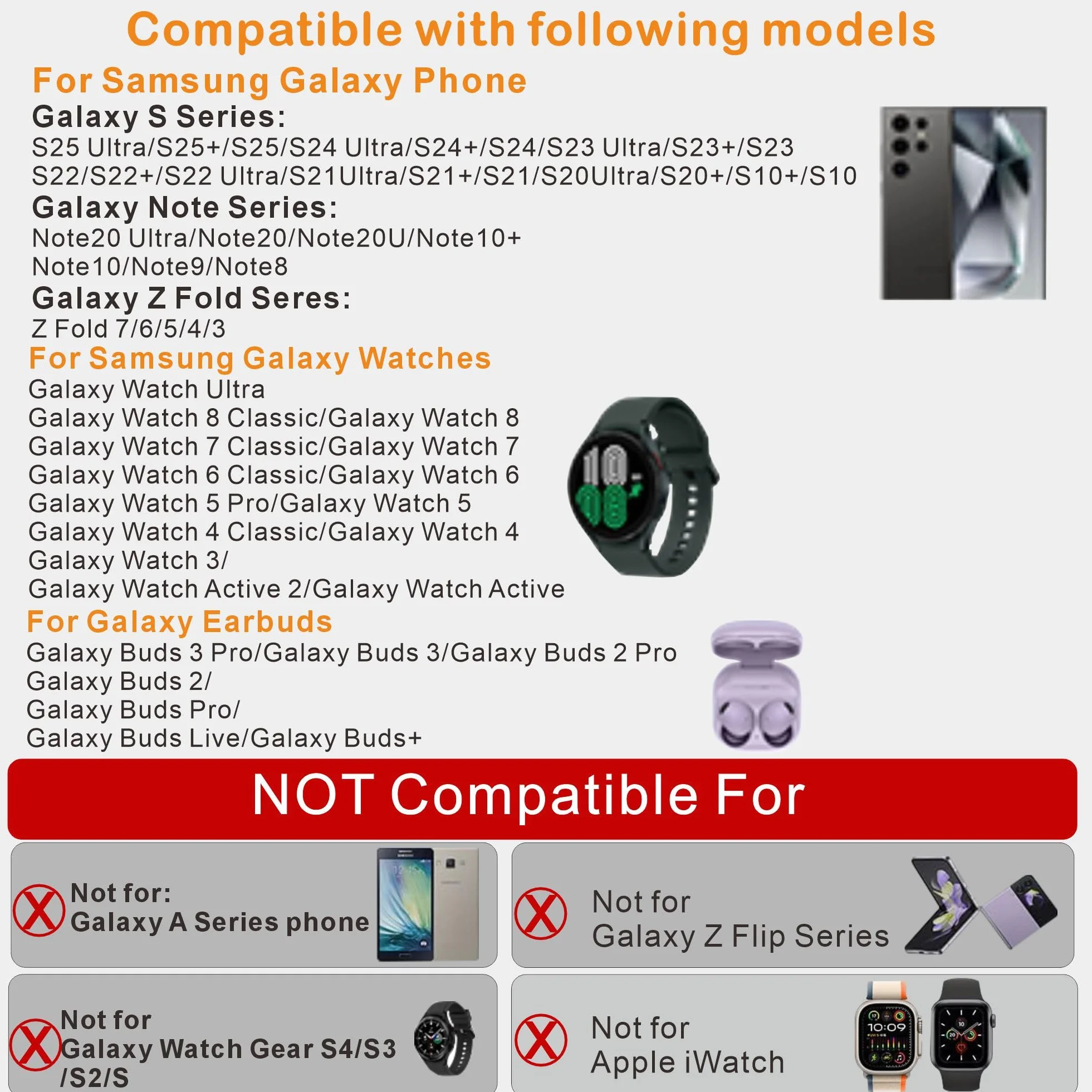 Bezprzewodowa ładowarka 3 w 1 do stacji ładującej Samsung Android Smartphone wiele urządzeń LED składana stacja dokująca stojak do Samsung Galaxy S25 S24 S23 S22 Note 20 Watch 8/7/6 słuchawki douszne